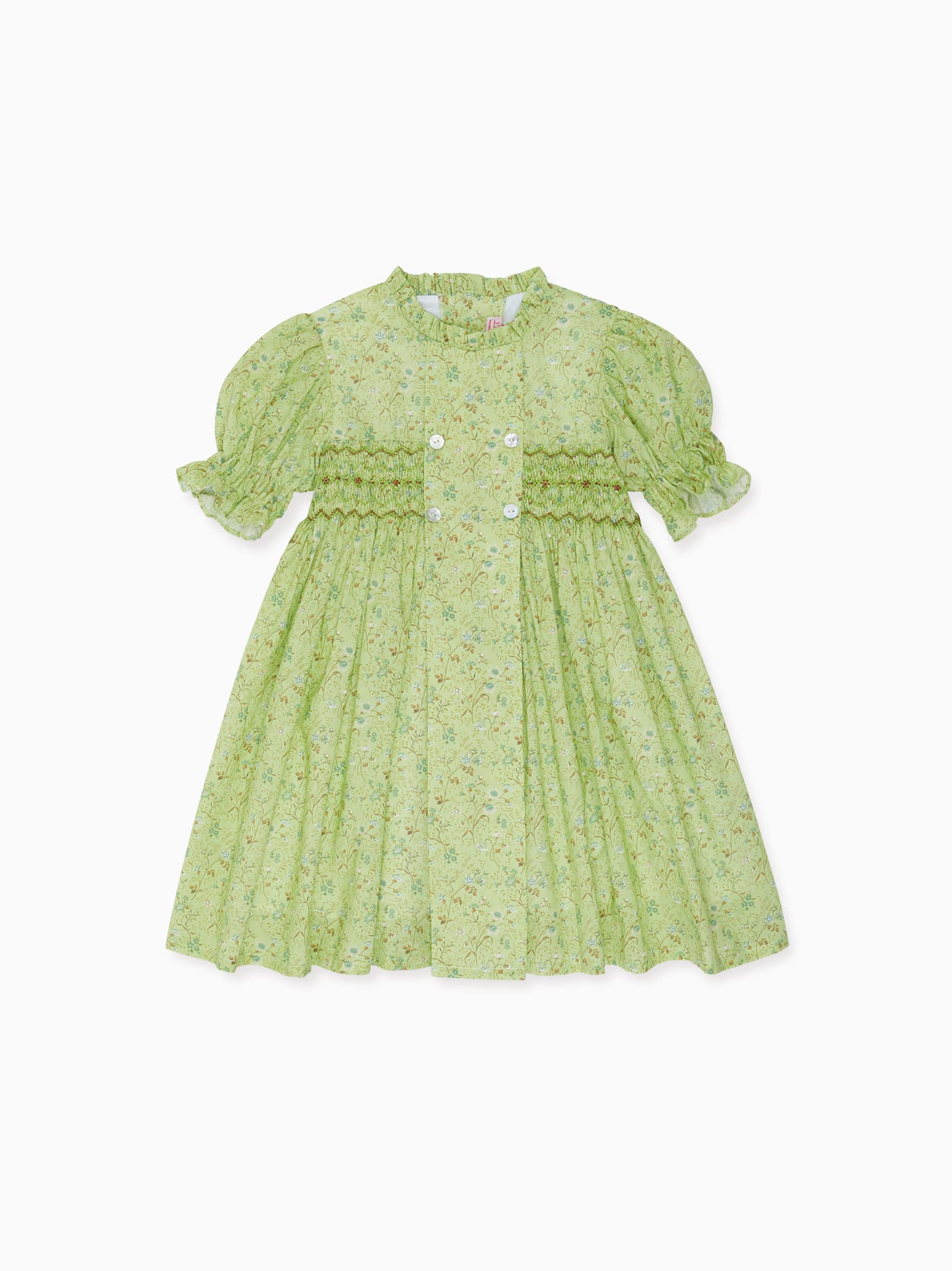 Green Floral Carla Girl Hand-Smocked Dress – La Coqueta Kids