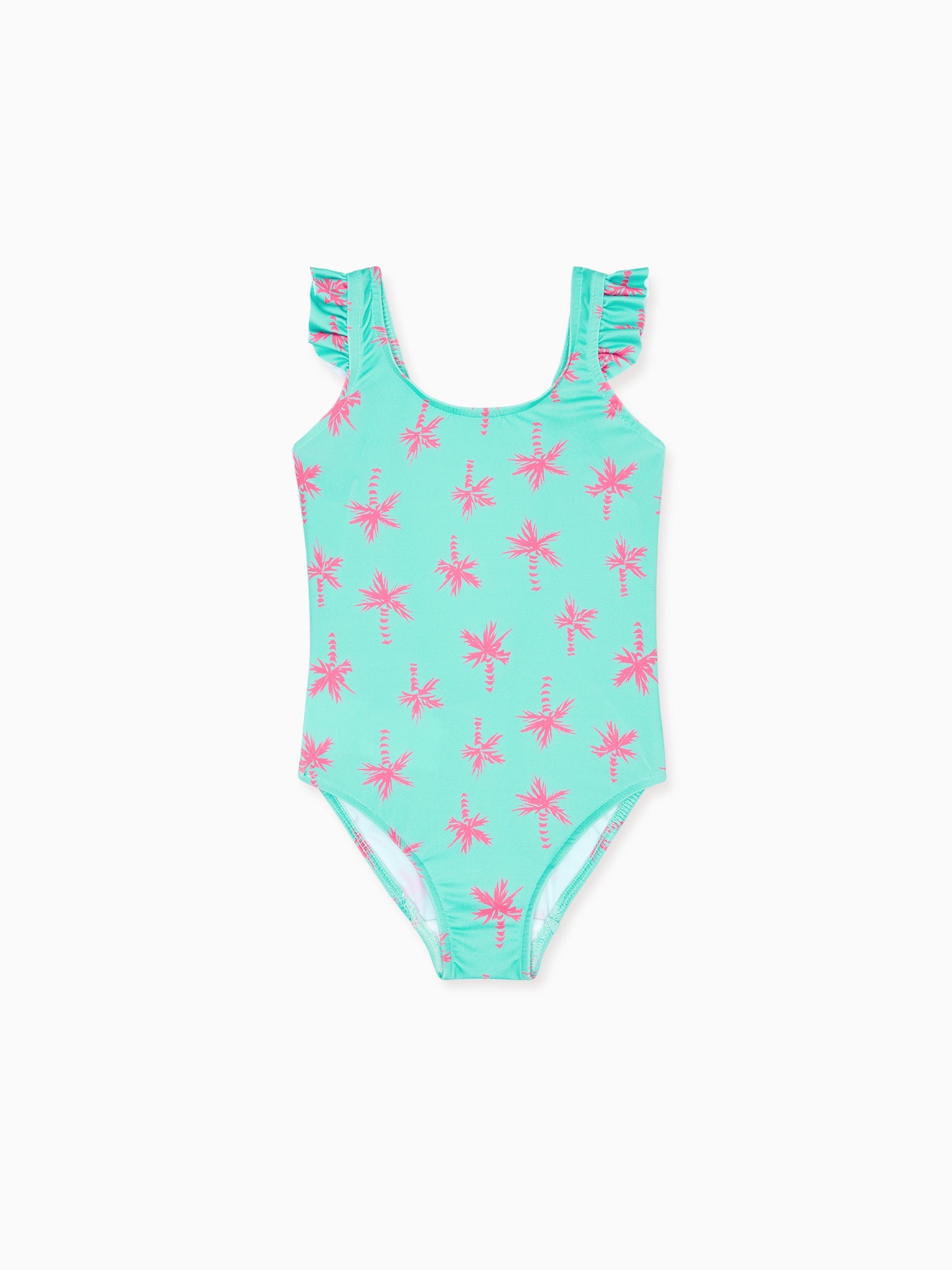 Aqua Elena Girl Palm Tree Swimsuit La Coqueta Kids