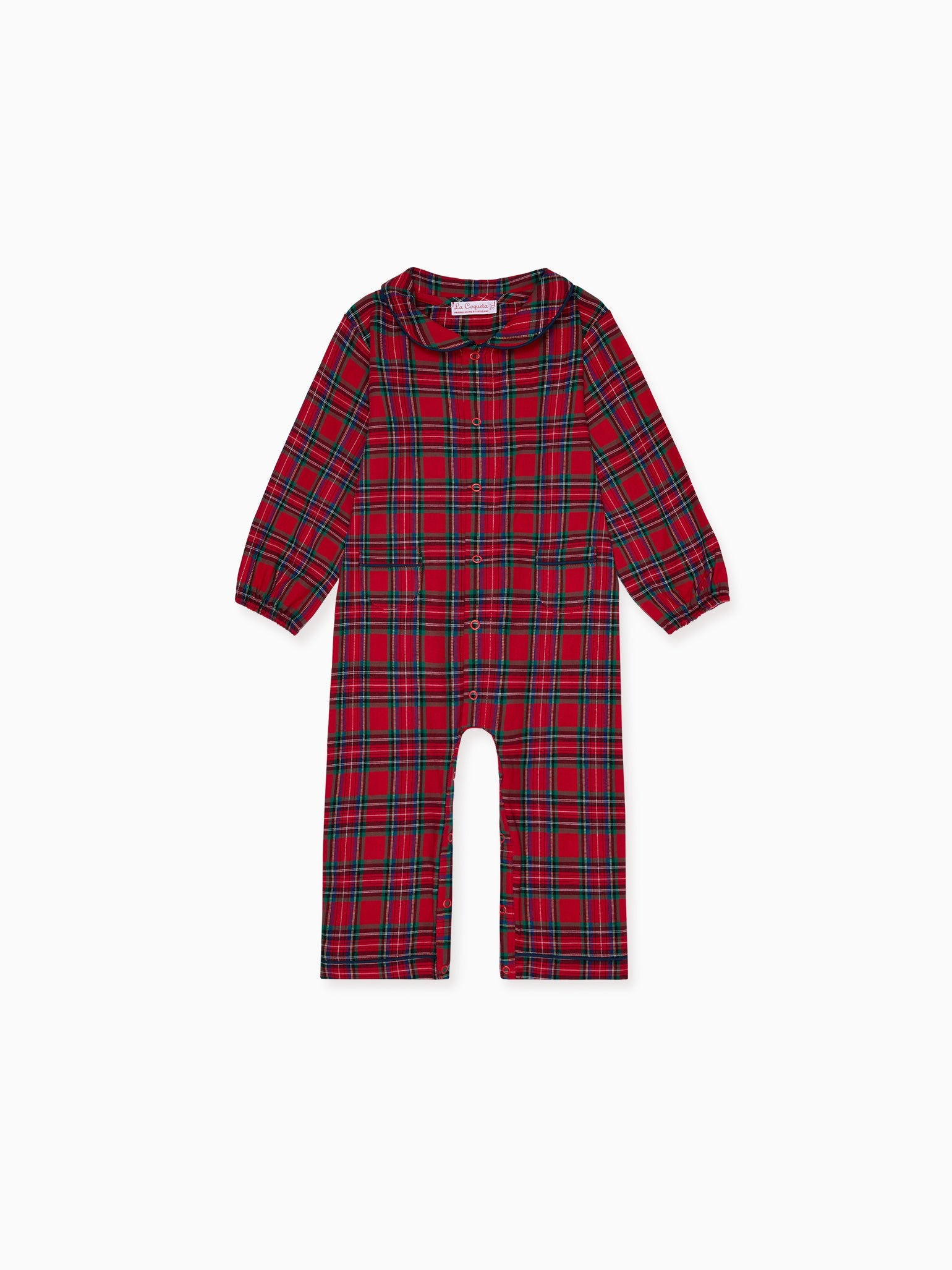 Red Tartan Navidad Baby Pyjamas La Coqueta Kids