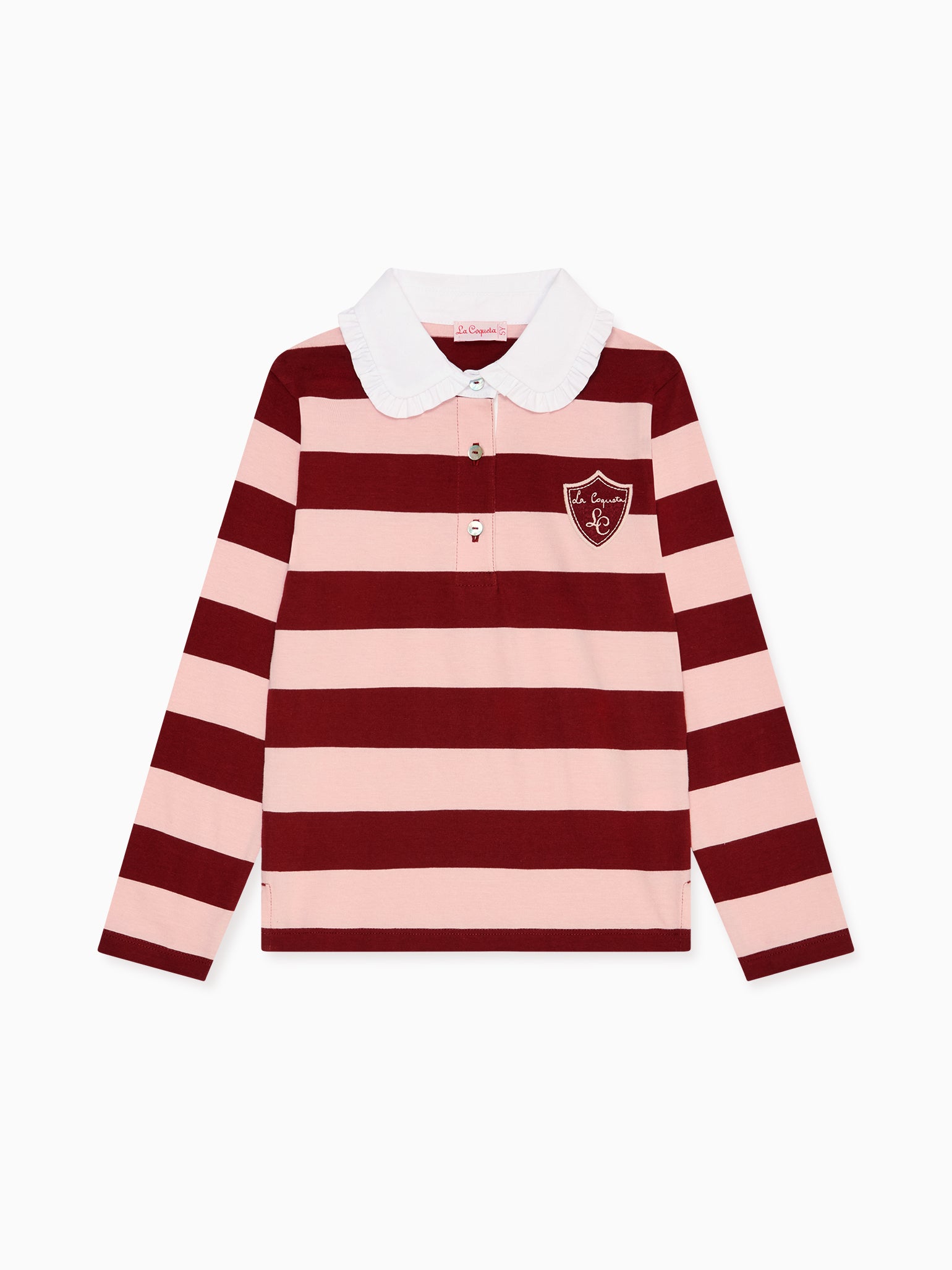 Pink striped polo best sale