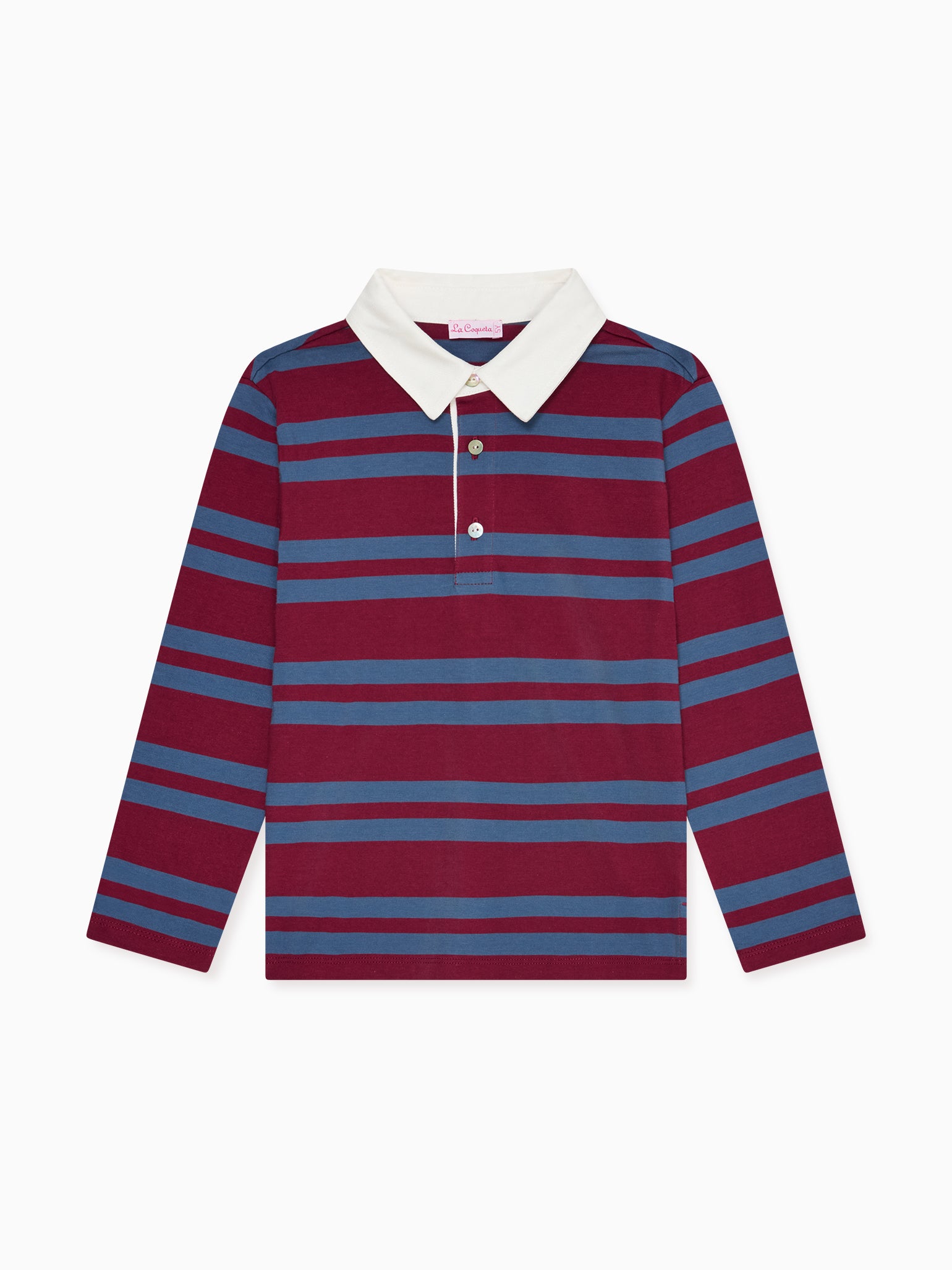 Blue Stripe Tijo Long Sleeve Boy Rugby Shirt La Coqueta Kids