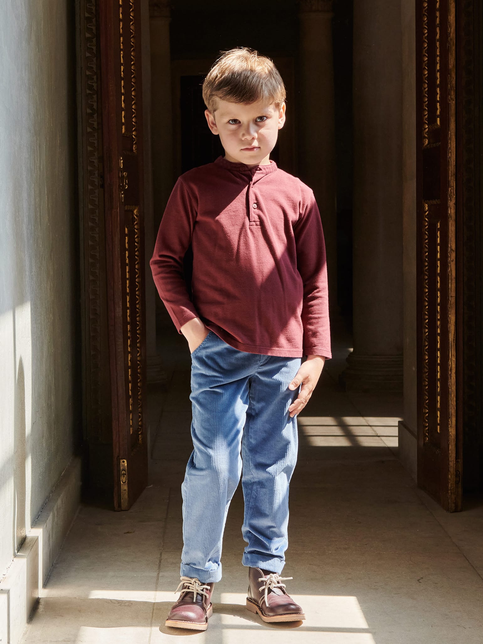 Dusty Blue Benito Boy Trousers