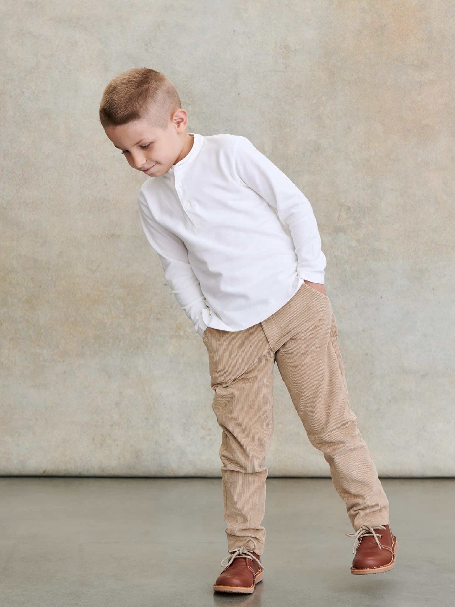 White polo cheap brown pants