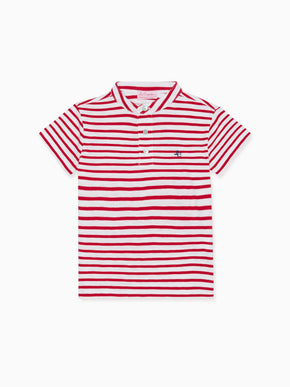 Red Stripe Alcon Boy Polo Shirt