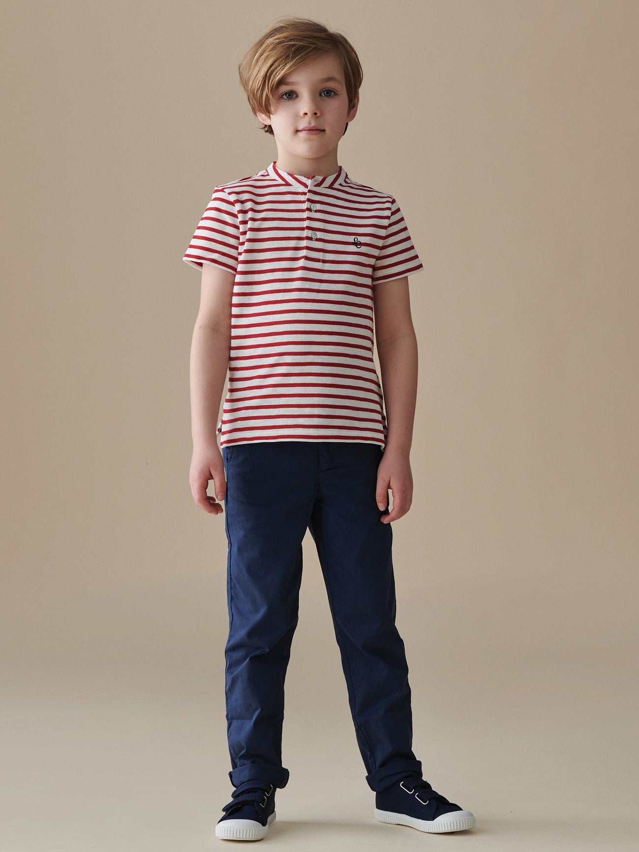 Red Stripe Alcon Boy Polo Shirt