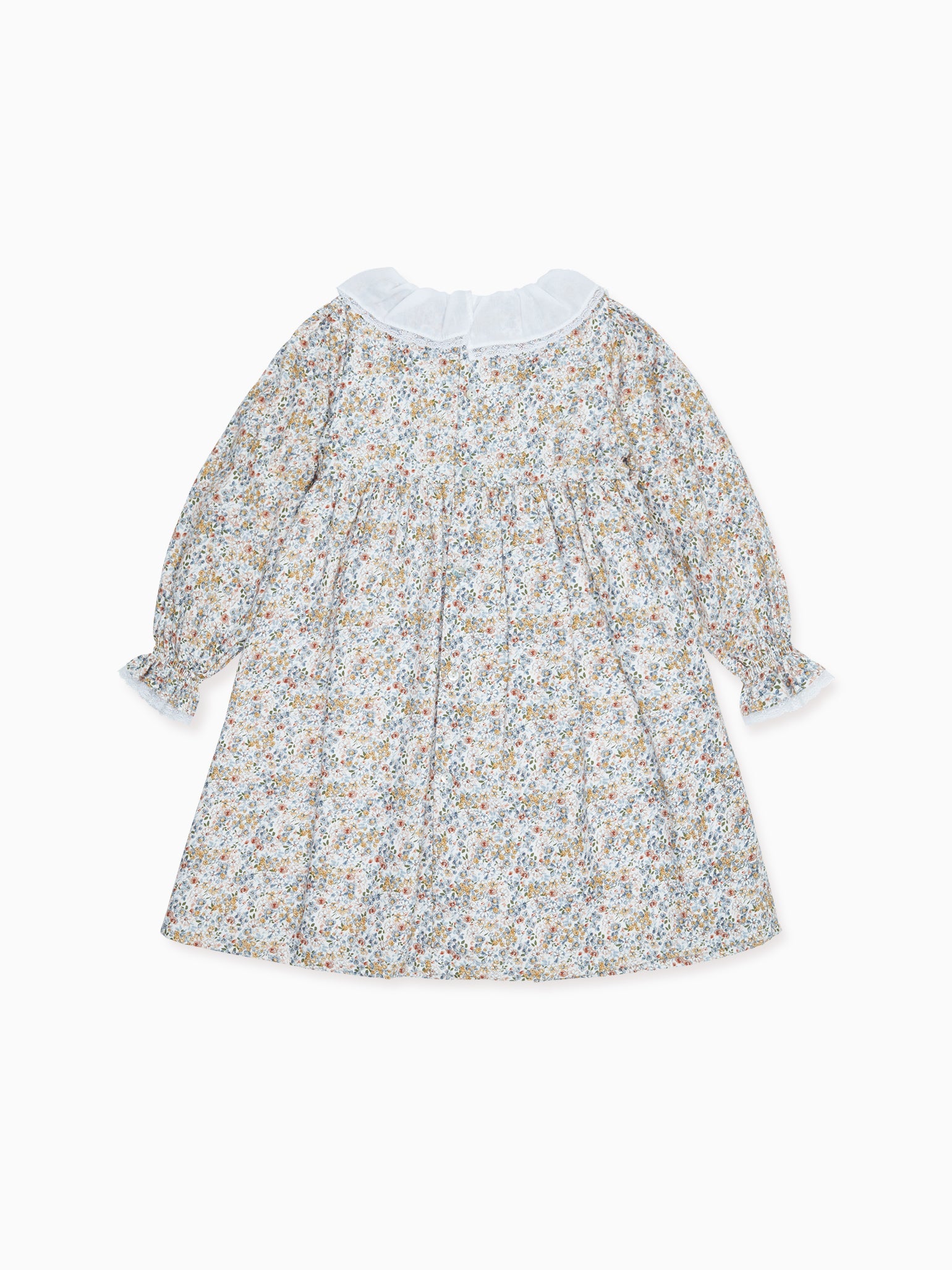 Blue Floral Alessandra Girl Smock Dress