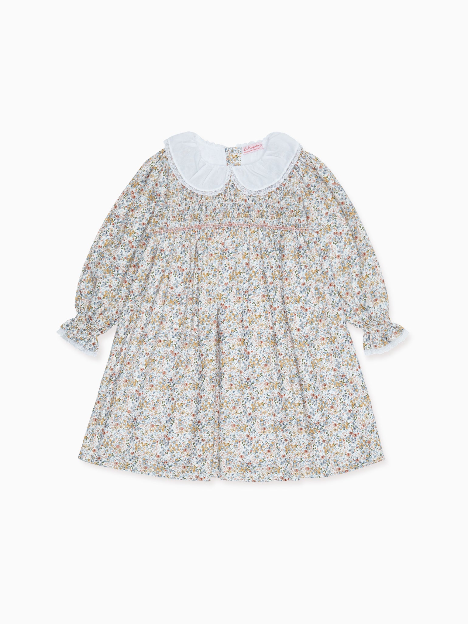 Blue Floral Alessandra Girl Smock Dress