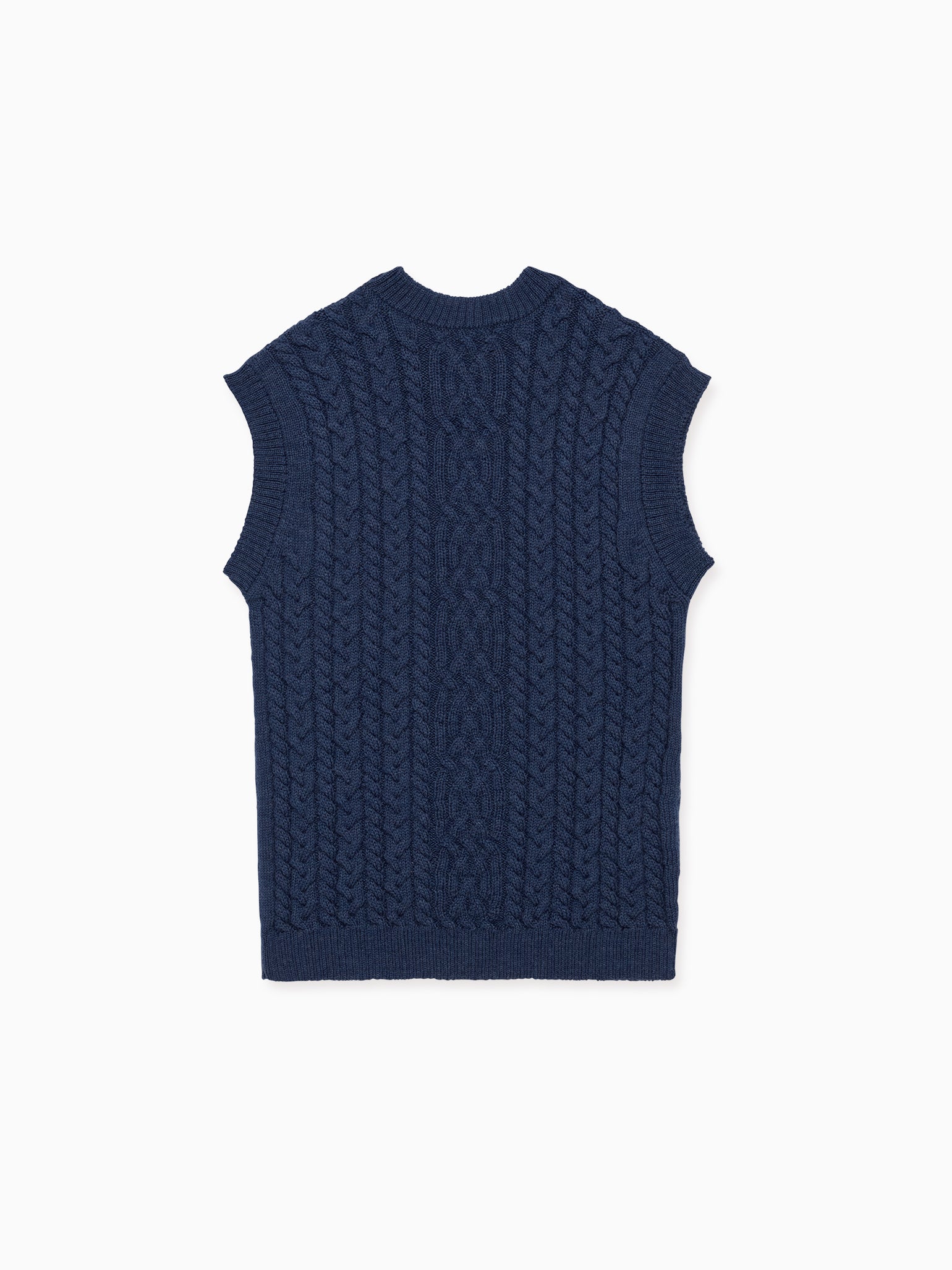 Dark Blue Alvaro Merino Boy Sleeveless Jumper