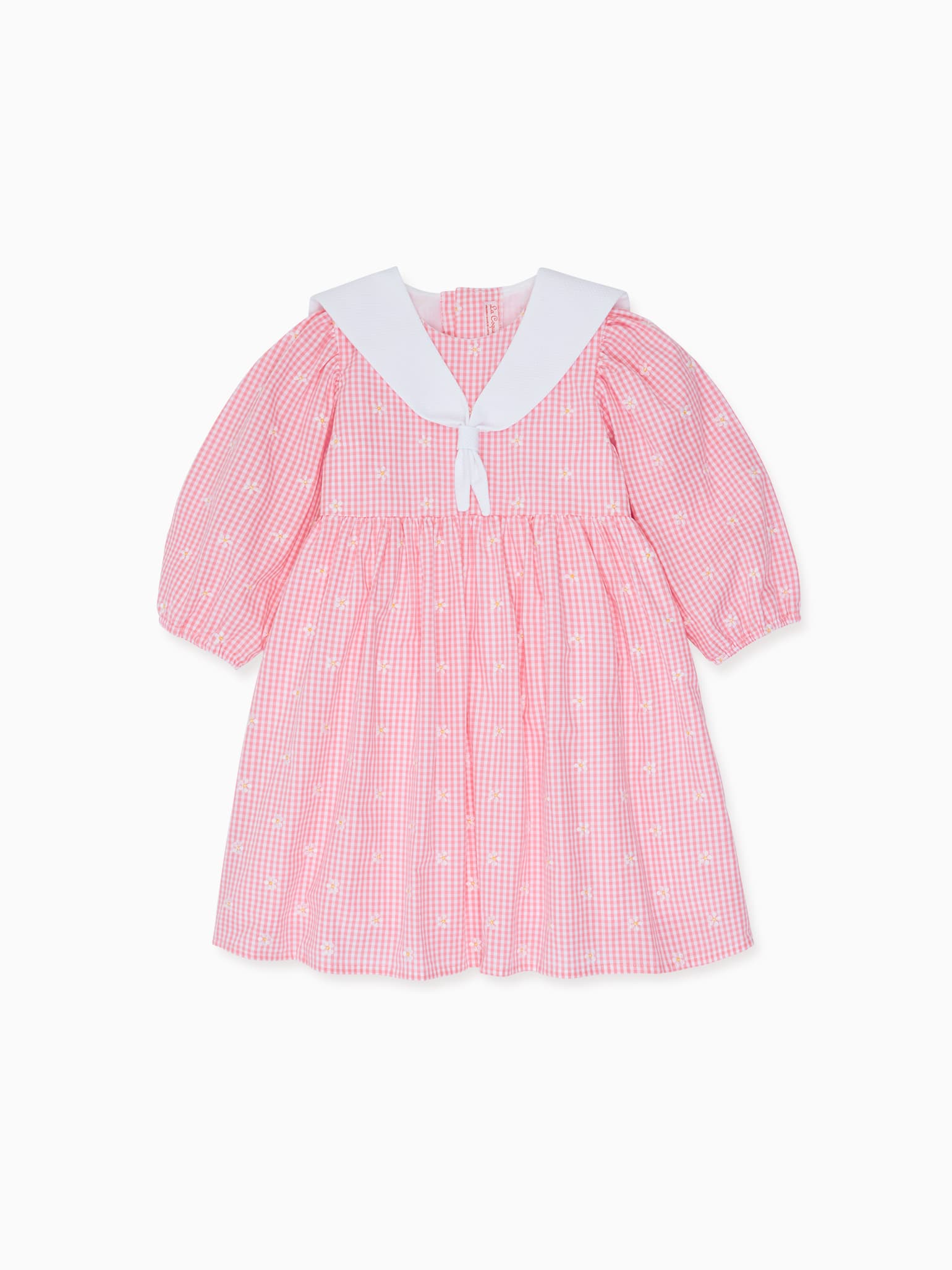 Pink Gingham Amelia Girl Embroidered Dress – La Coqueta Kids