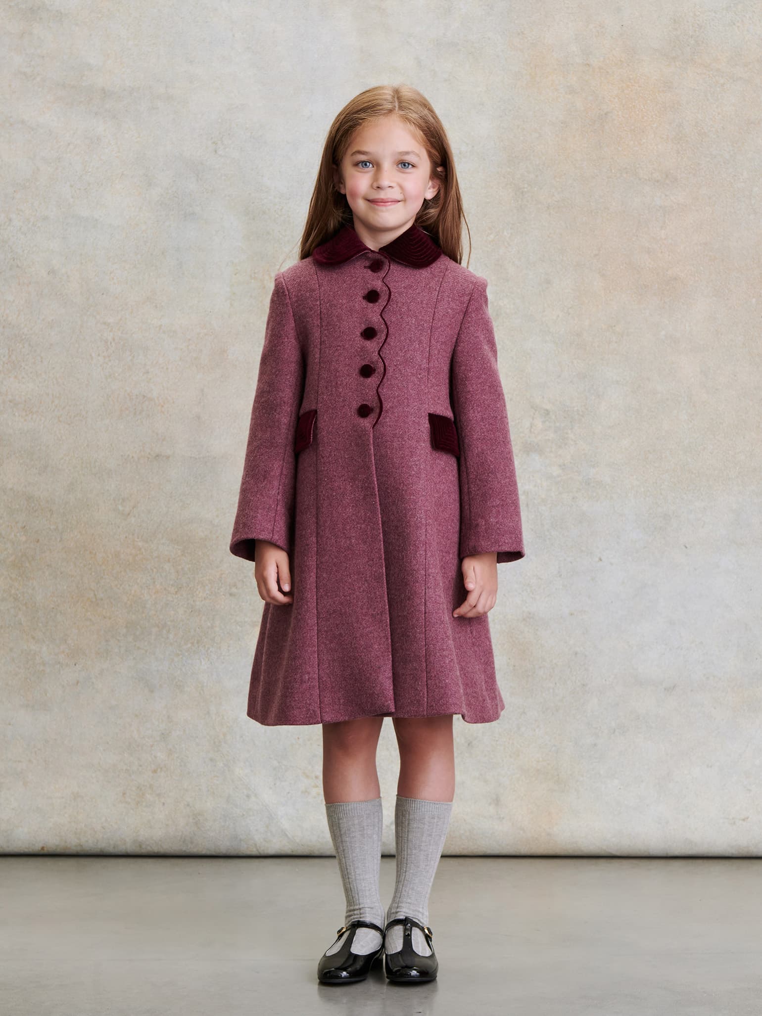 Girls burgundy coat sale