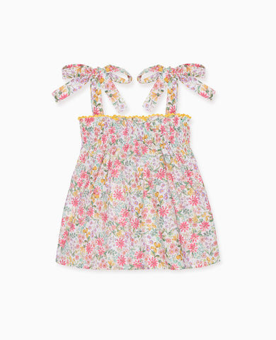 Pink Floral Ana Smocked Girl Top