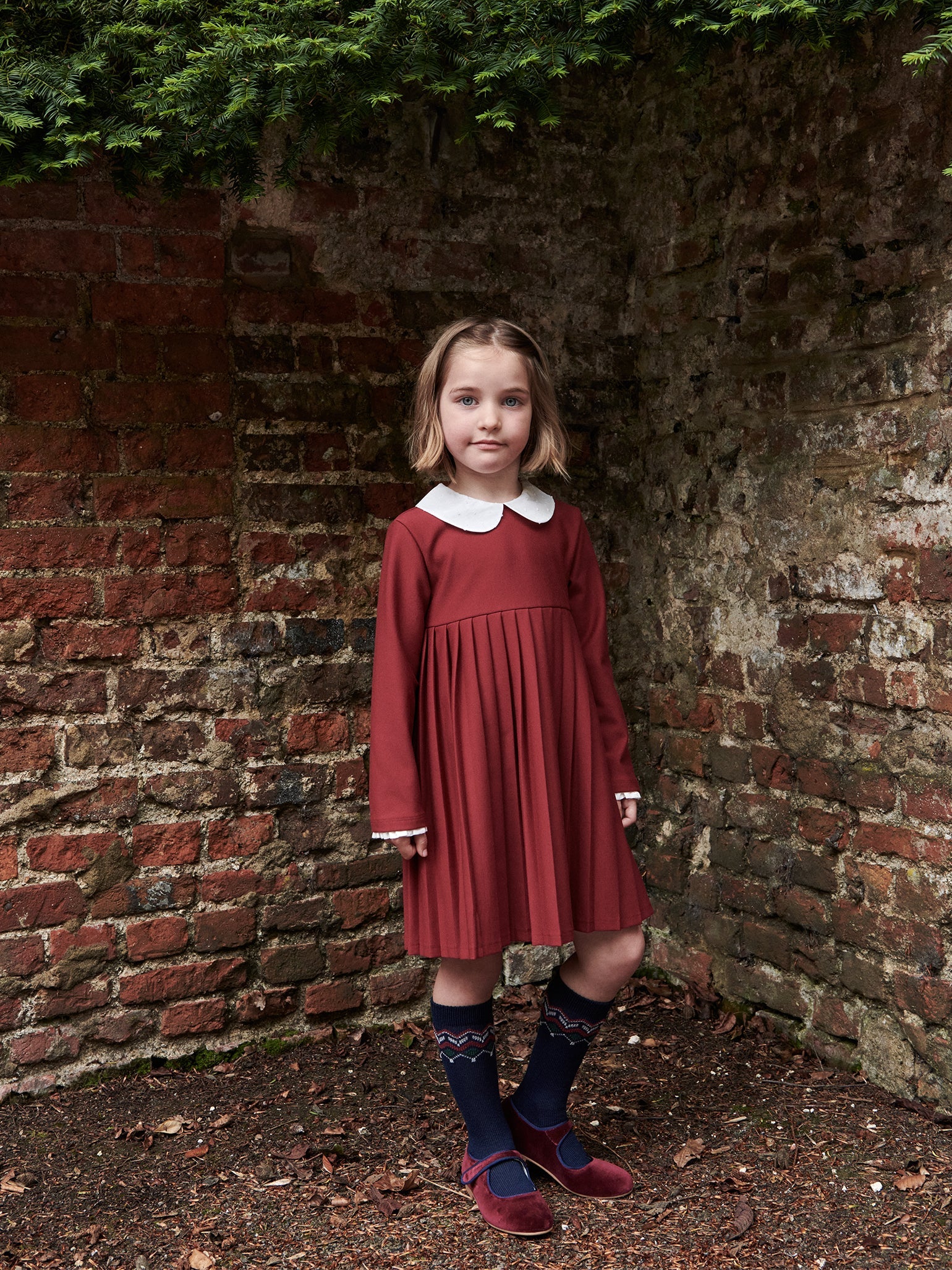 Maroon little girl dress best sale