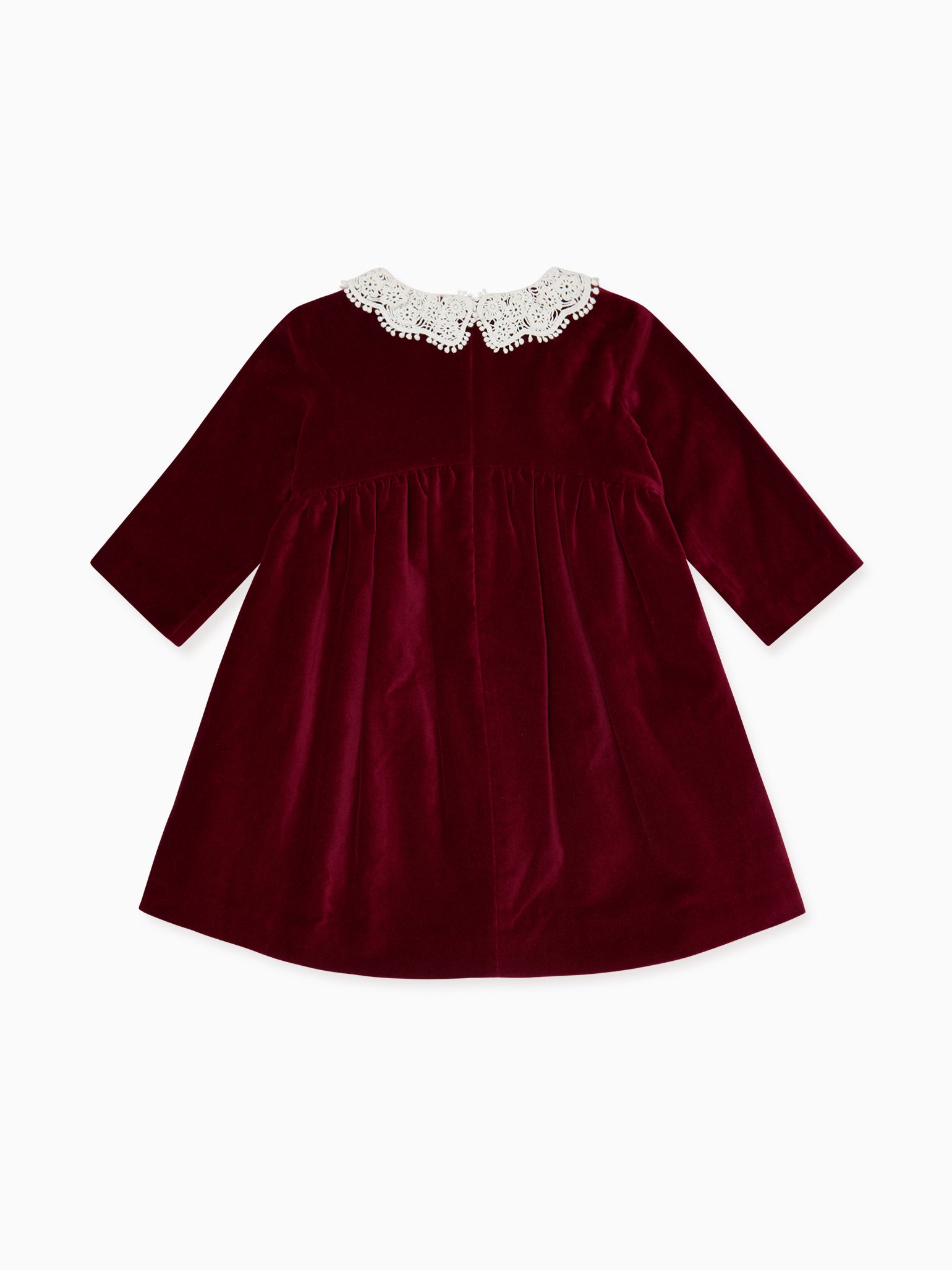 Burgundy Antonella Velvet Girl Dress