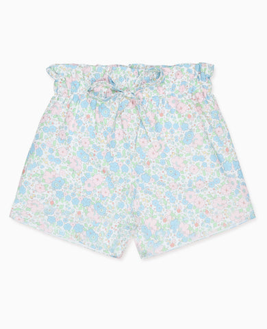 Blue Floral Antonia Cotton Girl Shorts