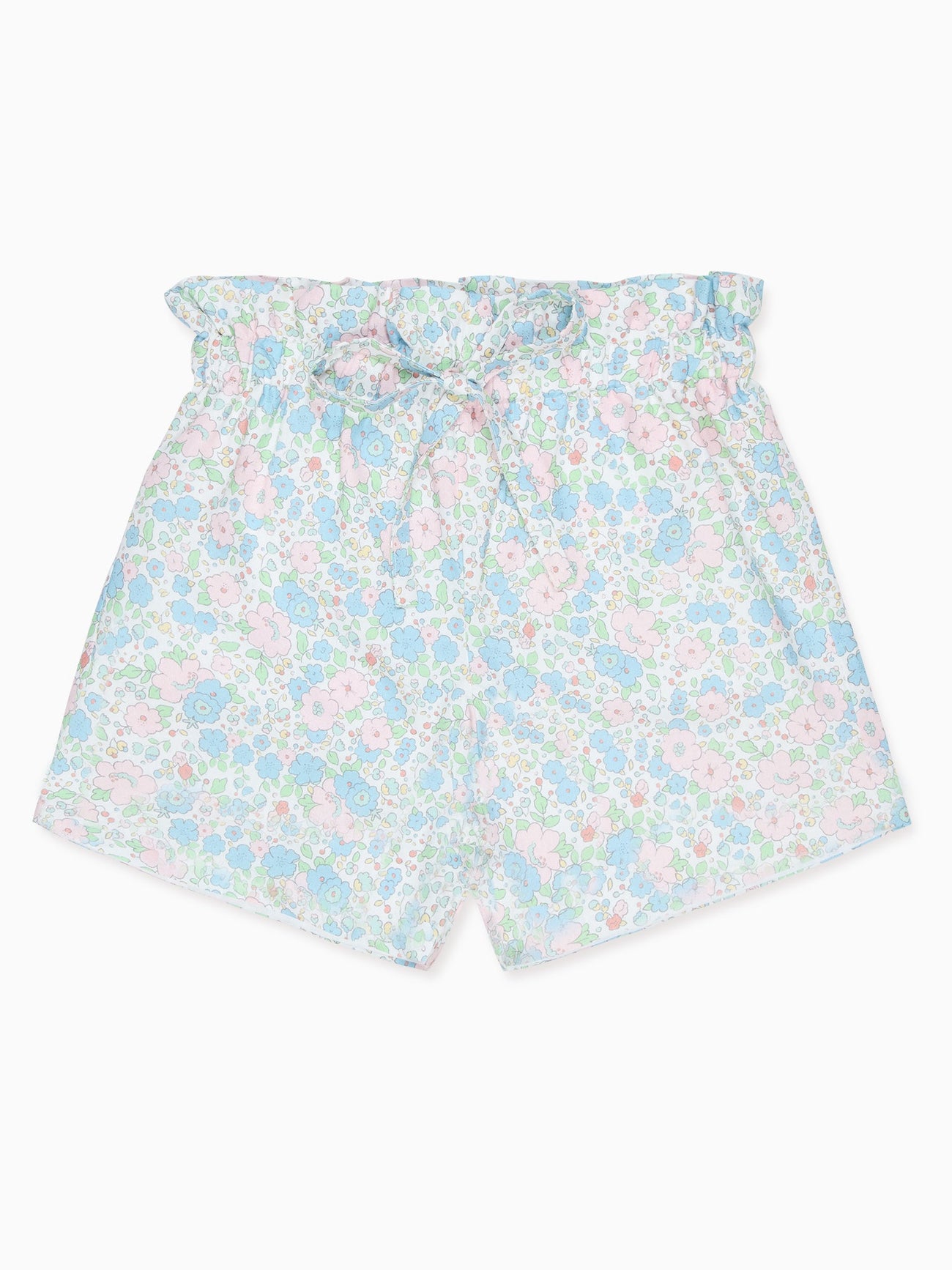 Blue Floral Antonia Cotton Girl Shorts