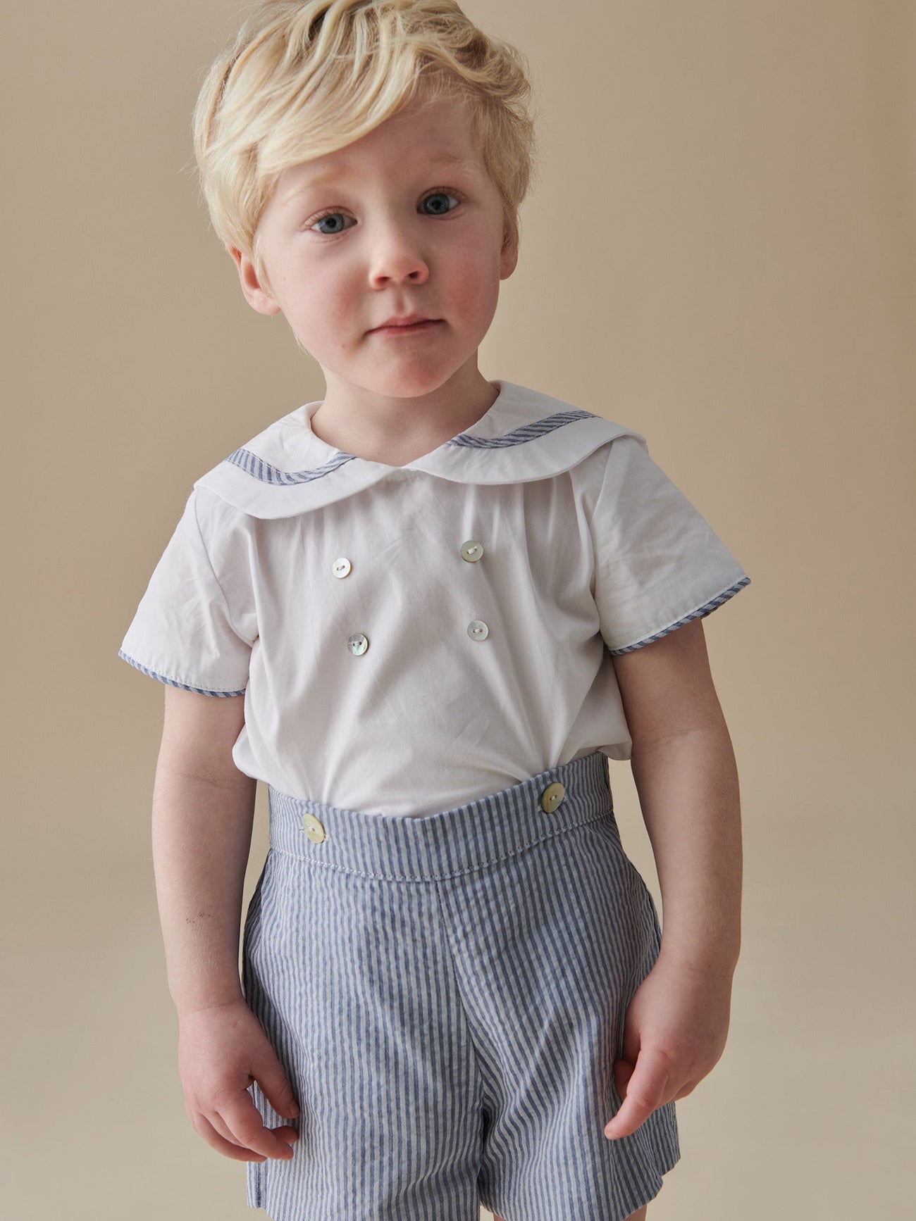 Dark Blue Stripe Antonio Baby Boy Set