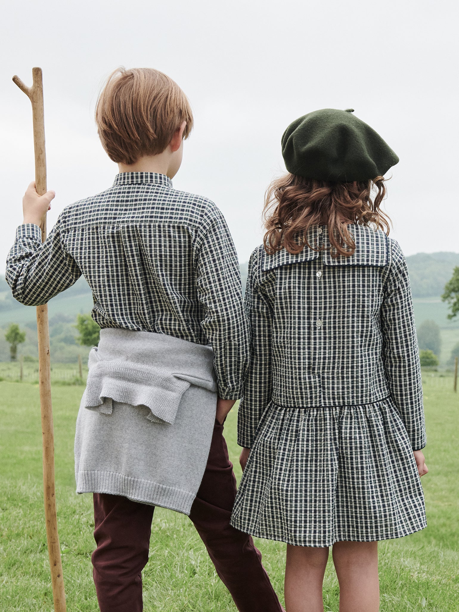 Navy Tartan Mateo Long Sleeve Boy Shirt