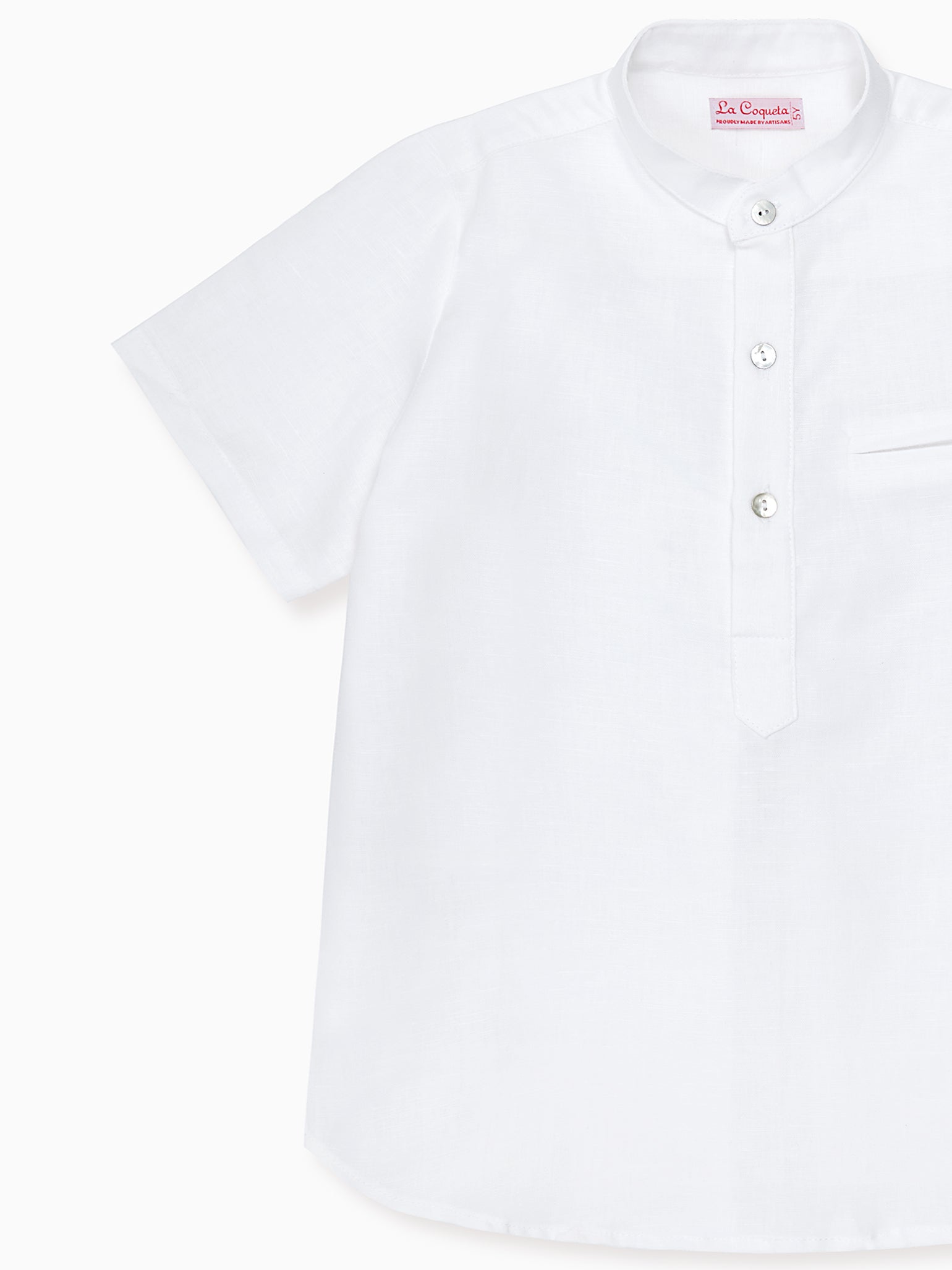 White Arcos Linen Mix Boy Shirt