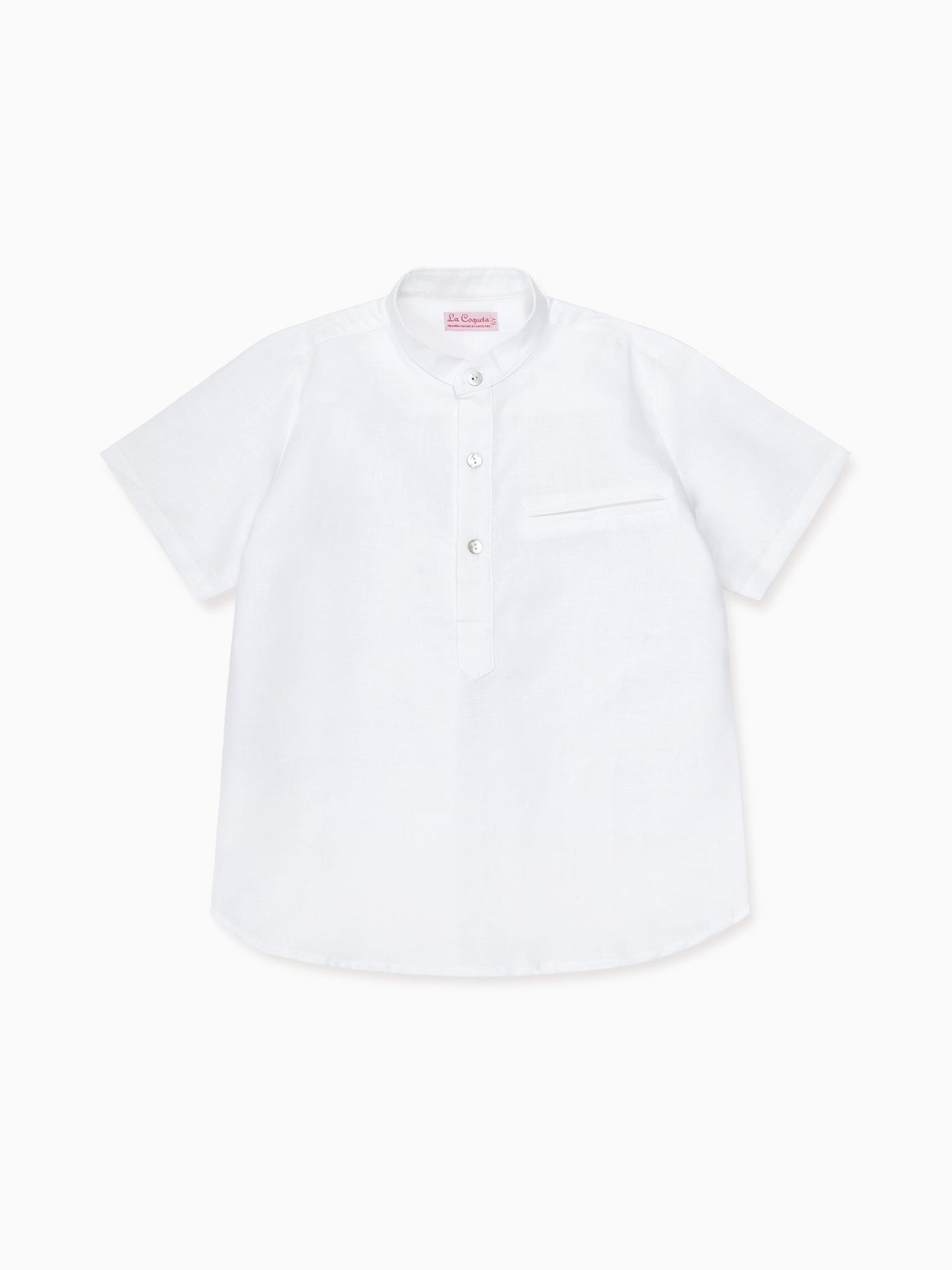 White Arcos Linen Mix Boy Shirt