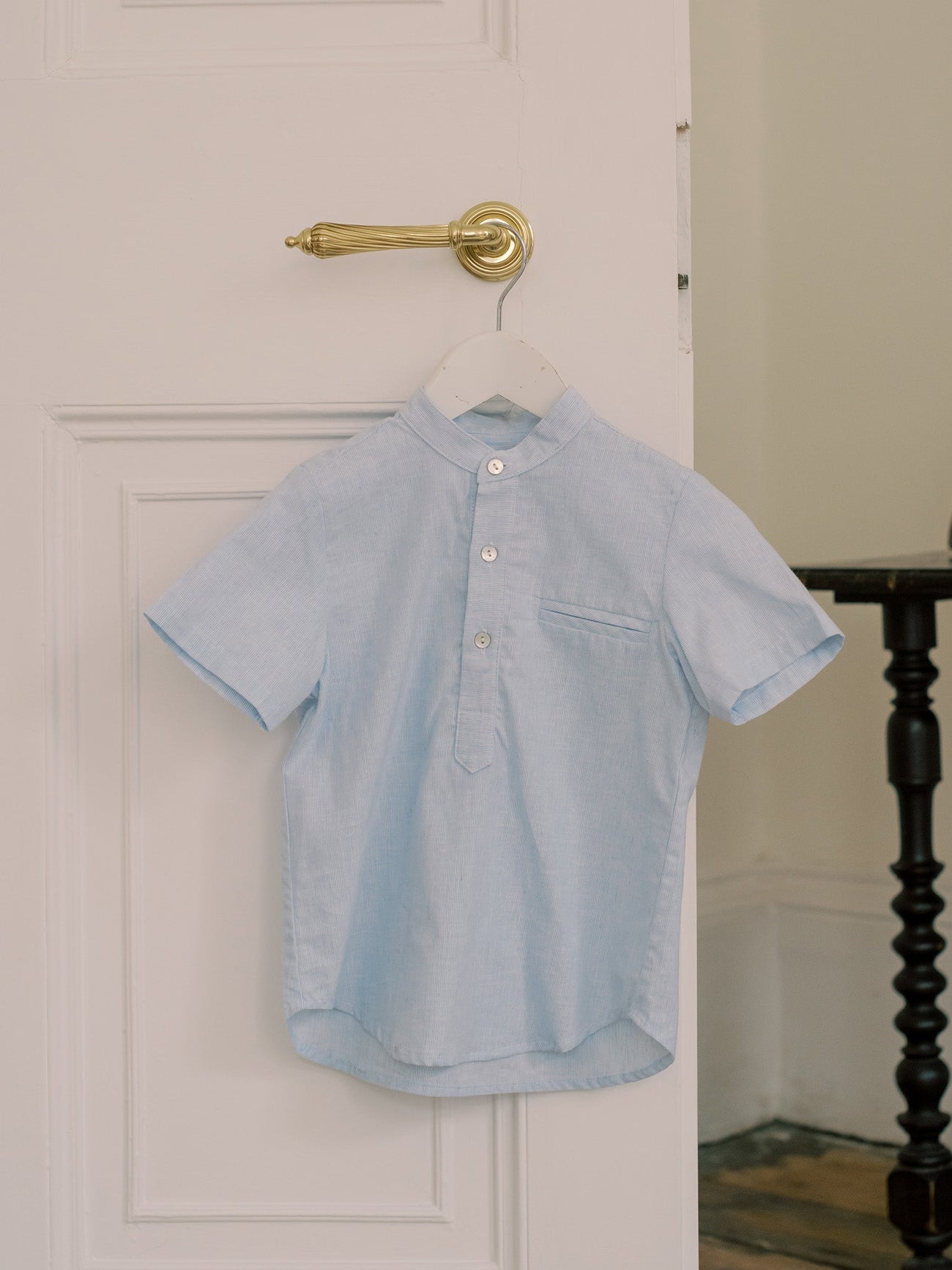 Blue Stripe Arcos Linen Mix Boy Shirt