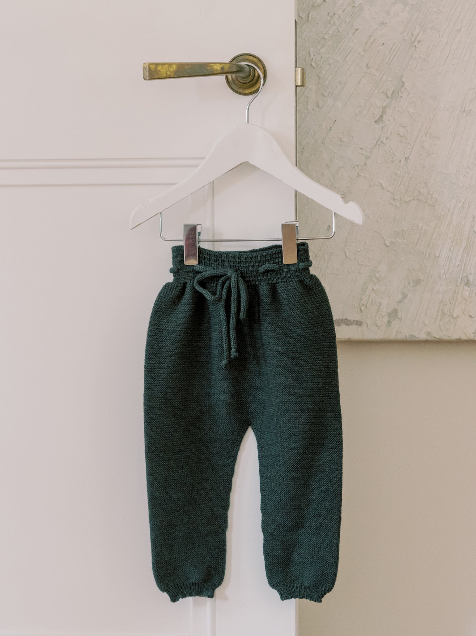 Olive Green Augusto Merino Baby Knitted Trousers