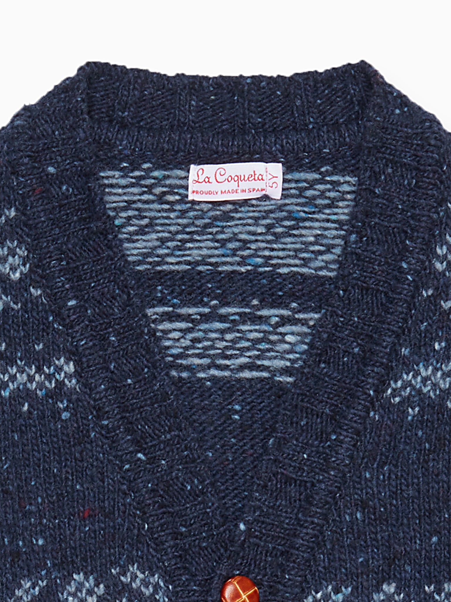 Dusty Blue Axel Fair Isle Merino Boy Cardigan