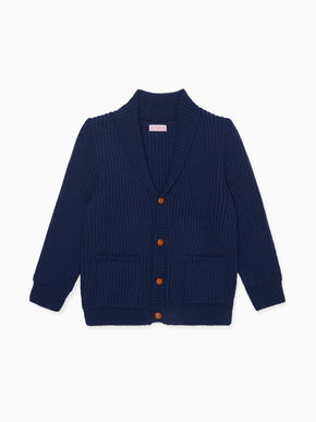 Navy Axel Merino Boy Cardigan