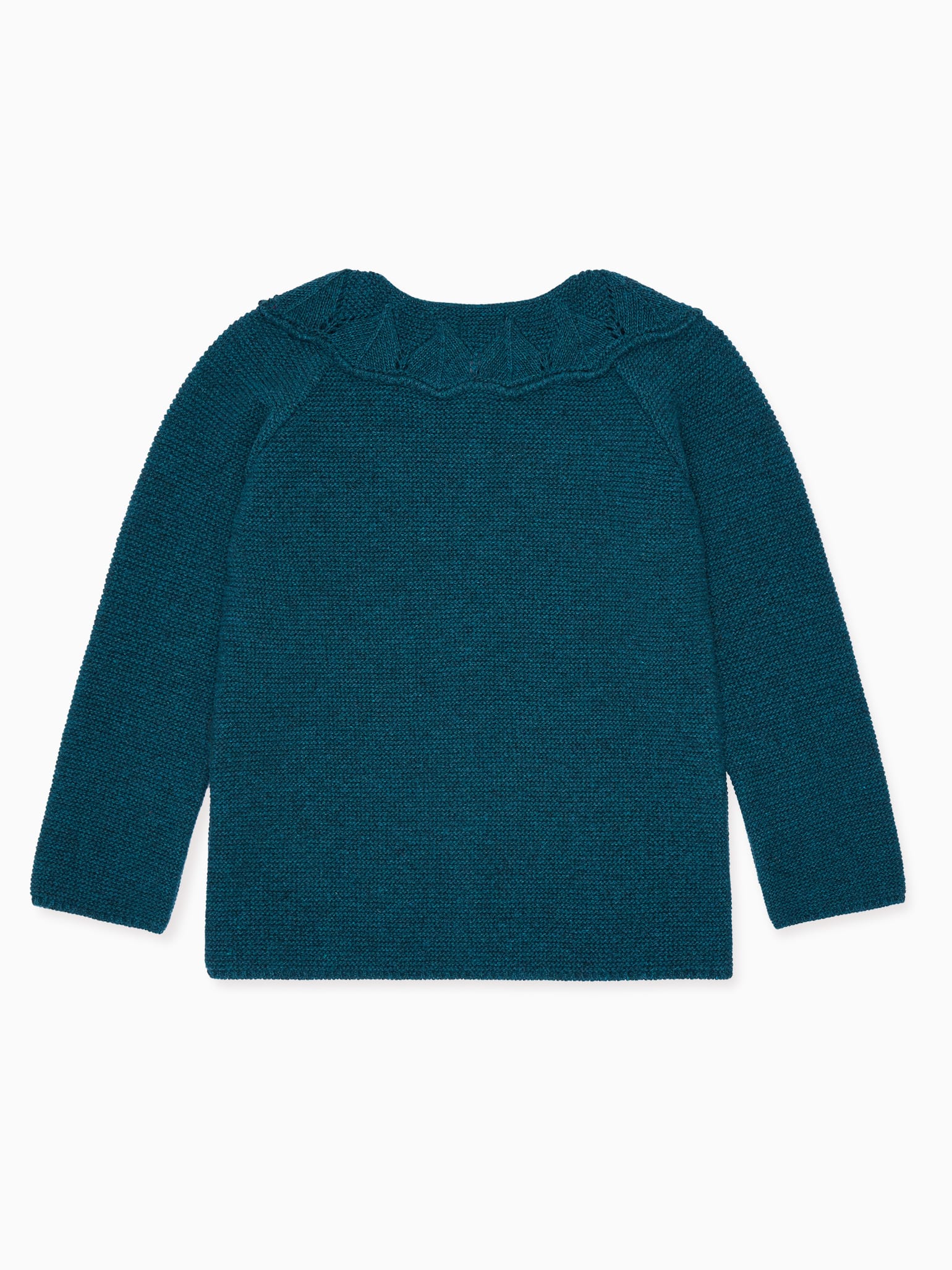 Teal Baena Merino Girl Cardigan