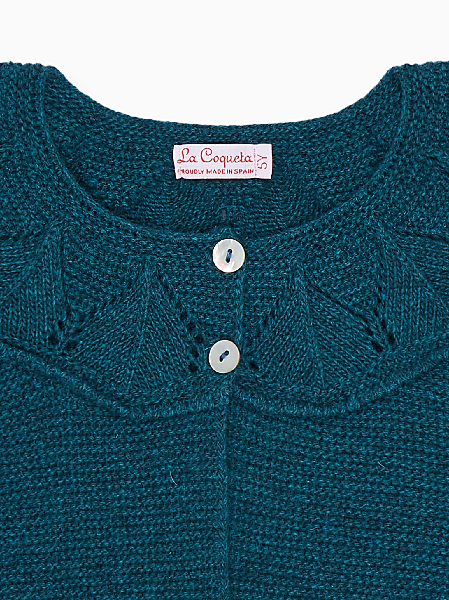 Teal Baena Merino Girl Cardigan