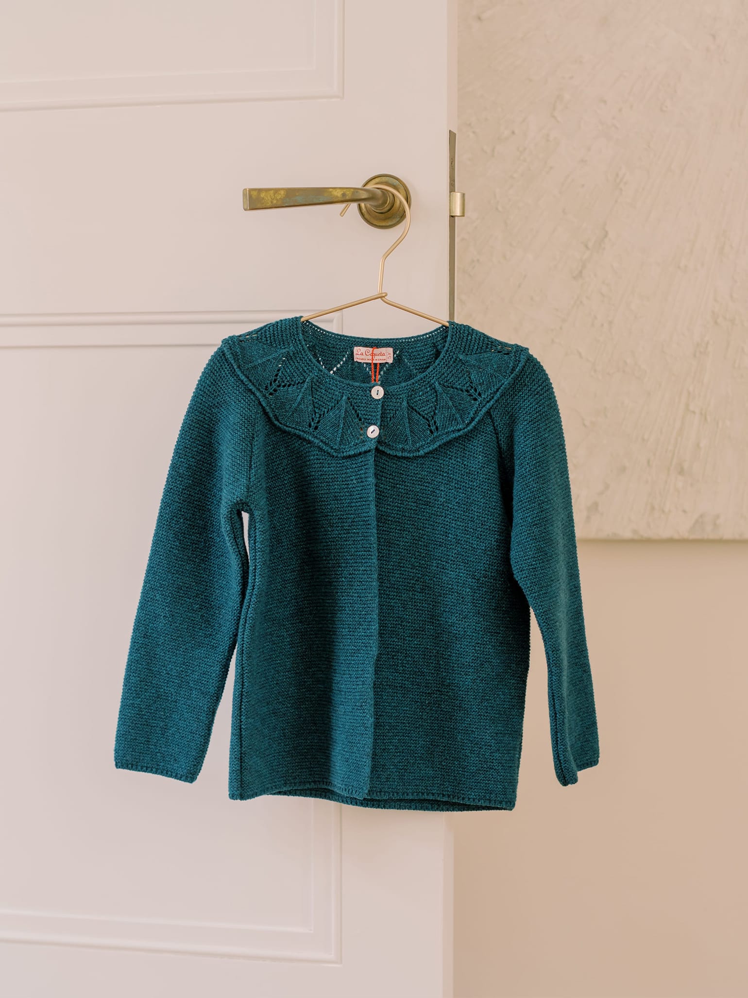 Teal Baena Merino Girl Cardigan