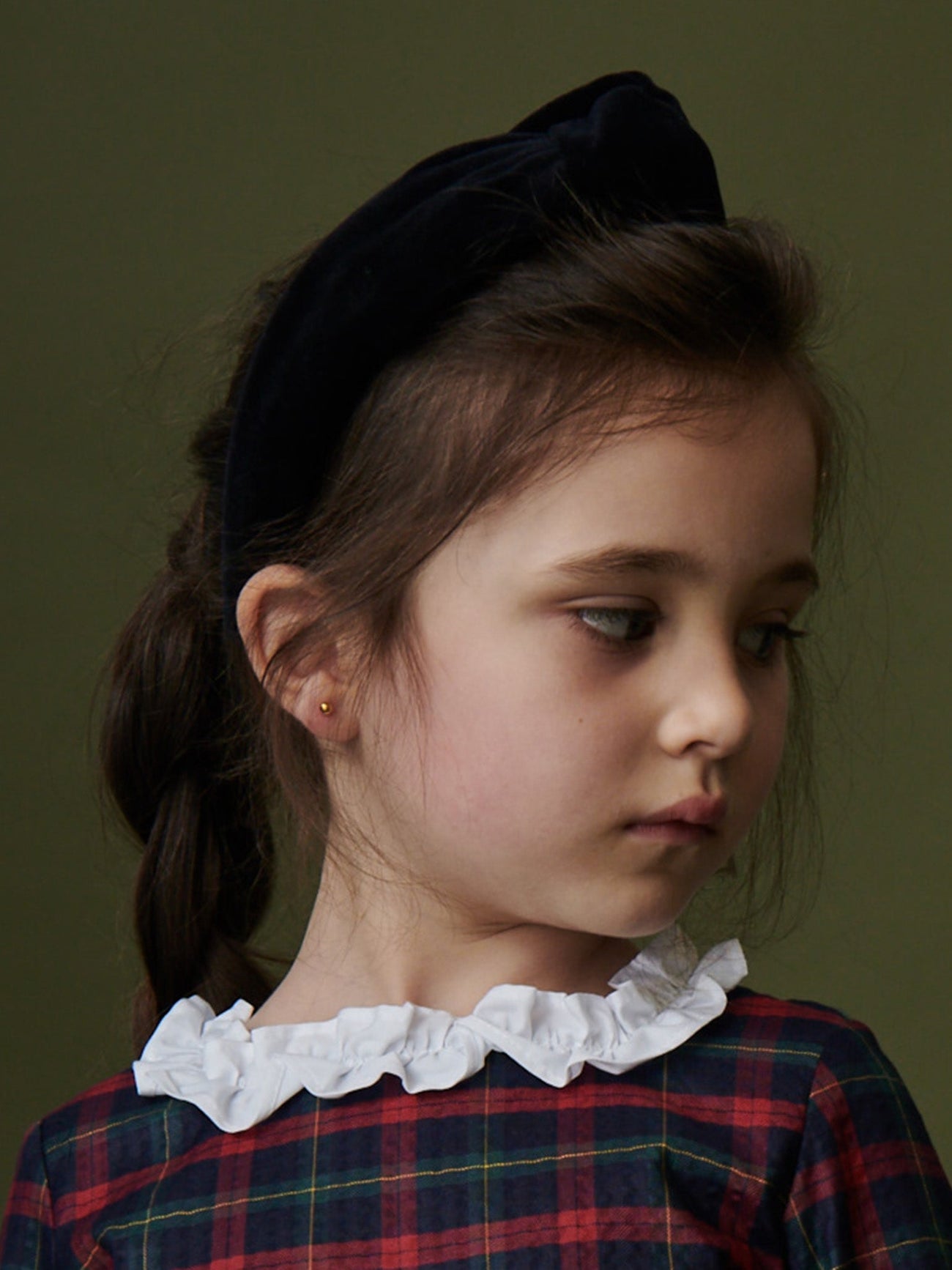 Black Velvet Girl Top Knot Headband