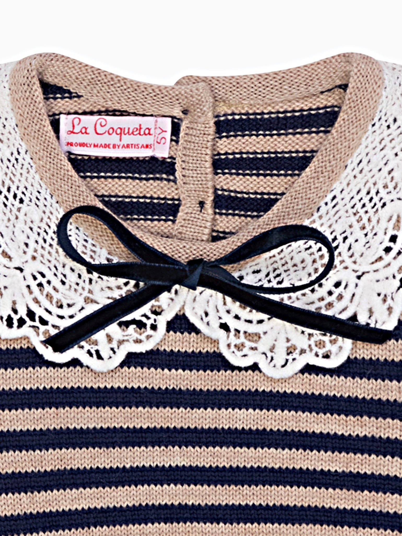 Navy Stripe Blanca Merino Girl Jumper