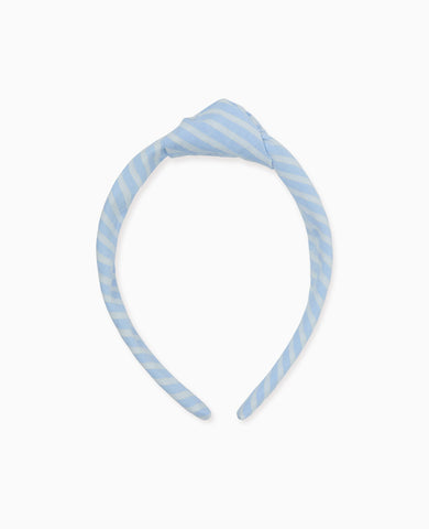 Blue Stripe Girl Top Knot Hairband