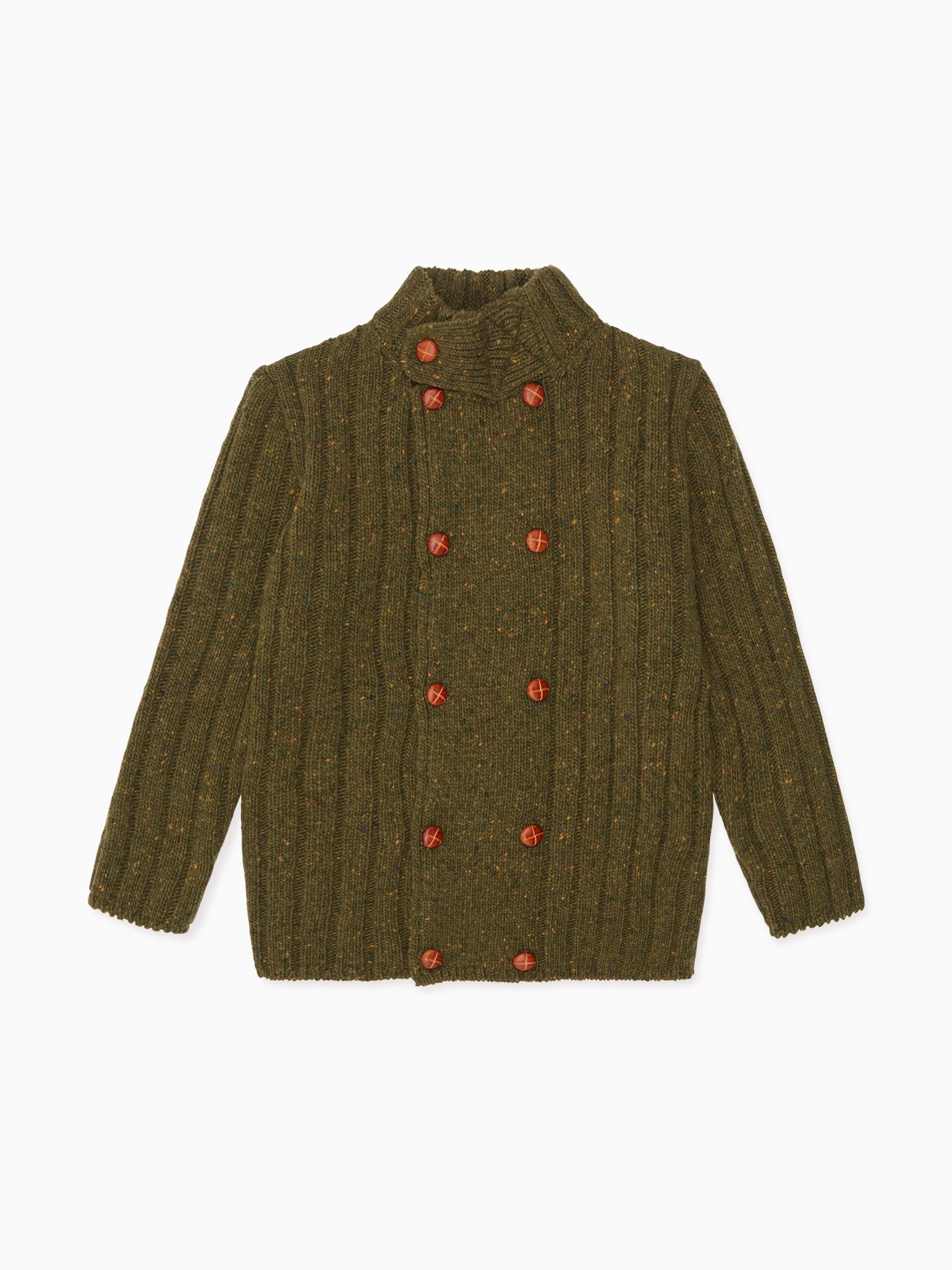 Olive Bolo Merino Boy Cardigan