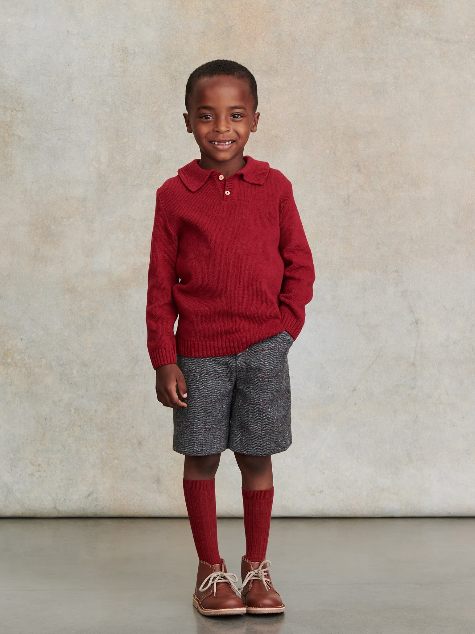 Burgundy Brio Merino Boy Jumper