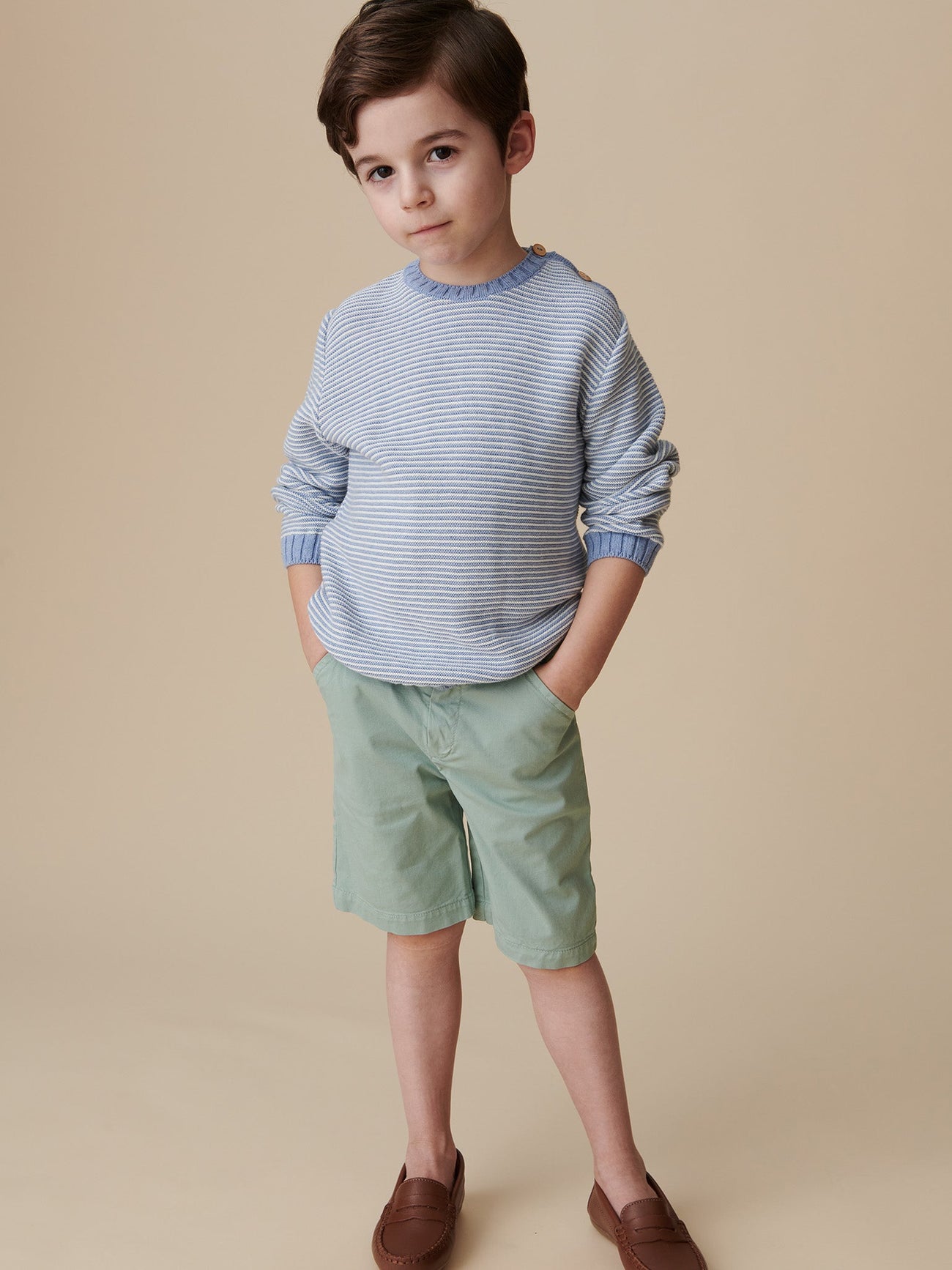 Dusty Blue Stripe Bromo Cotton Boy Jumper