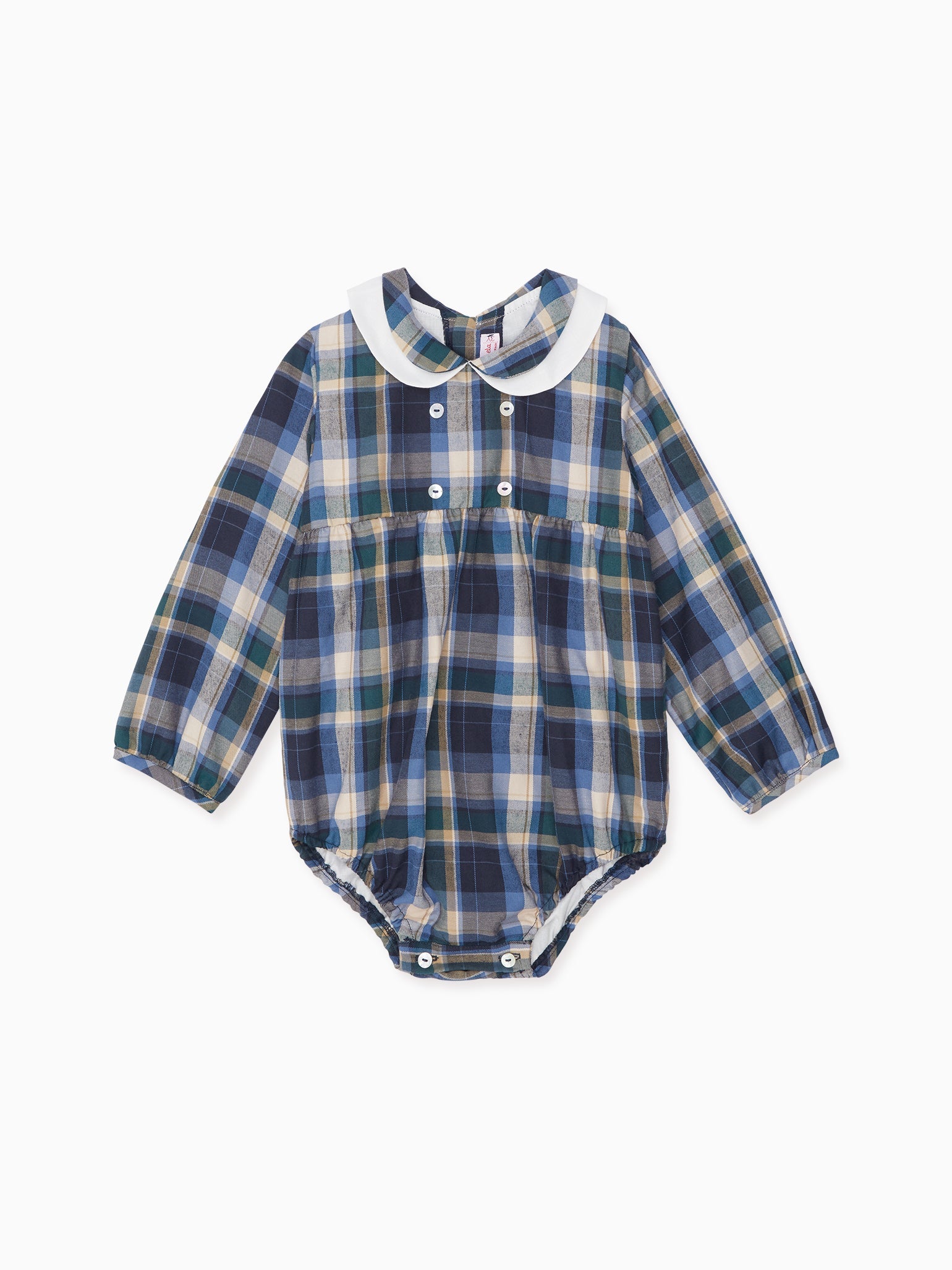 Blue Check Byblos Baby Romper