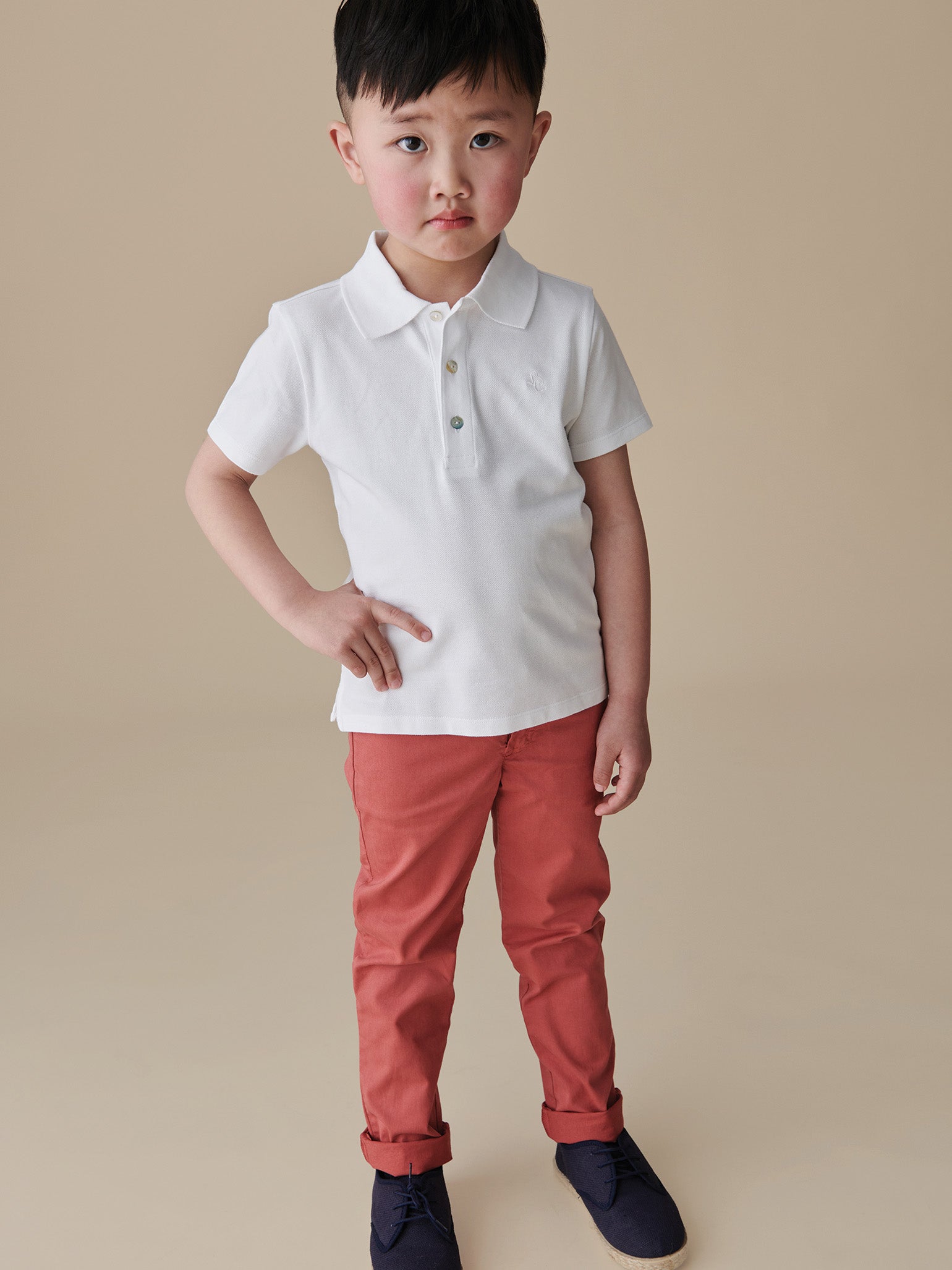 White Camilo Boy Polo Shirt