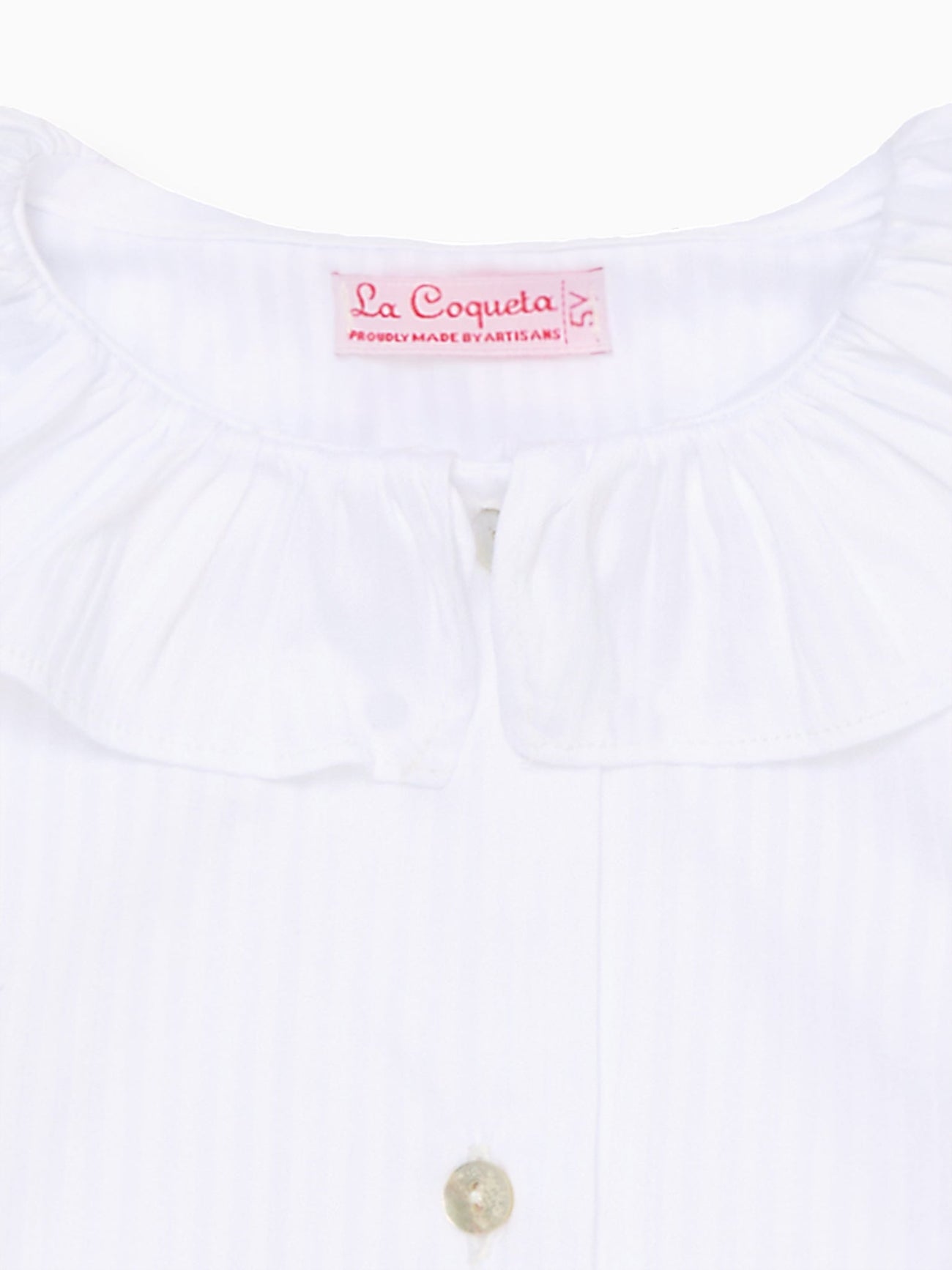 White Carissa Long Sleeve Girl Shirt