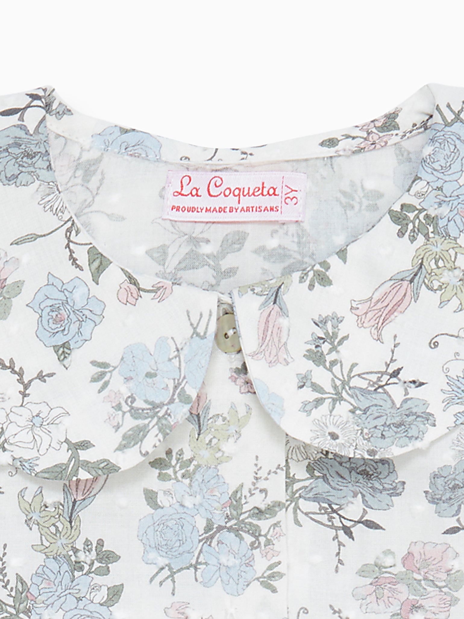 Blue Floral Carlotta Long Sleeve Baby Girl Shirt