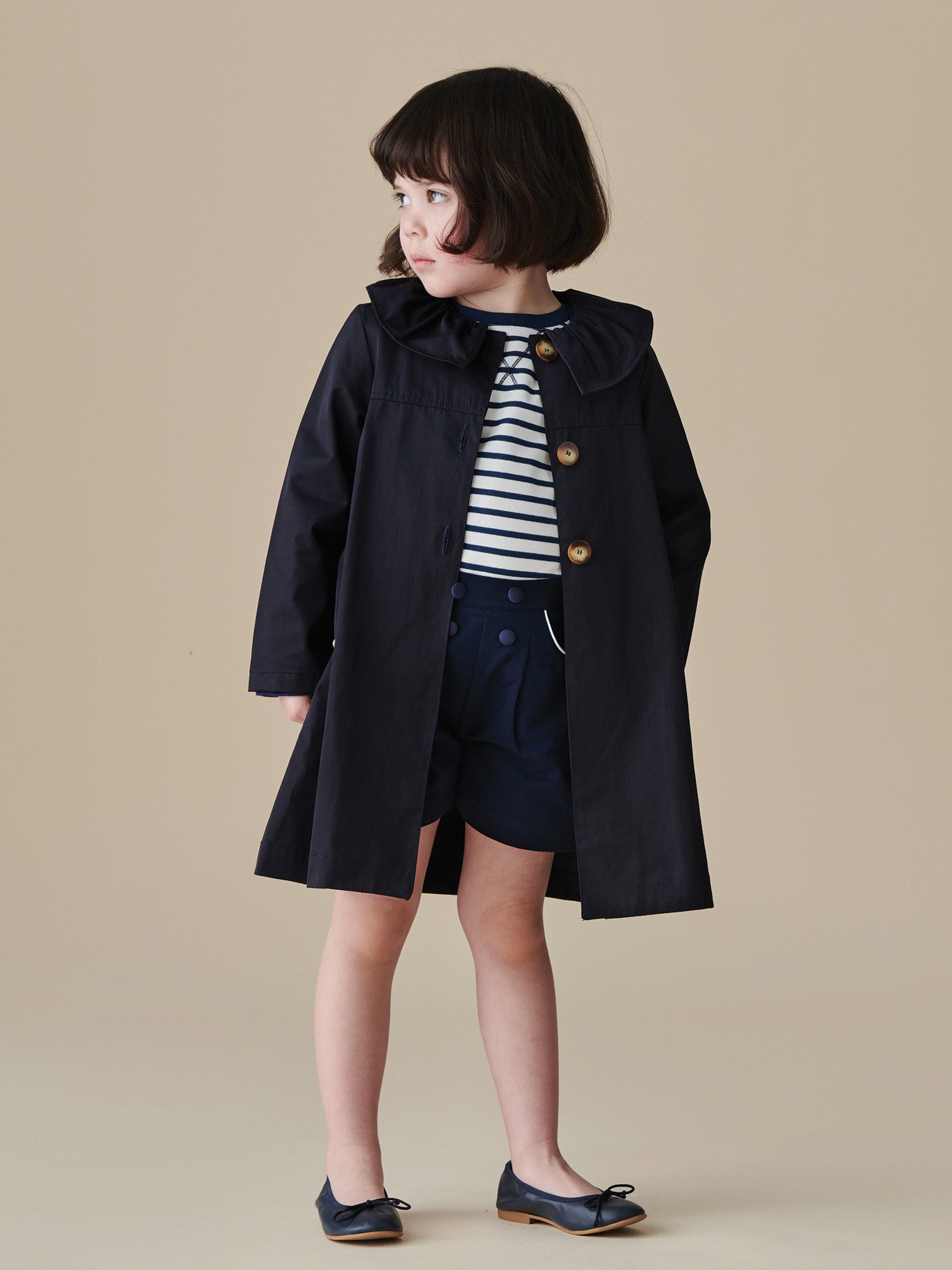 Navy Celestina Girl Coat