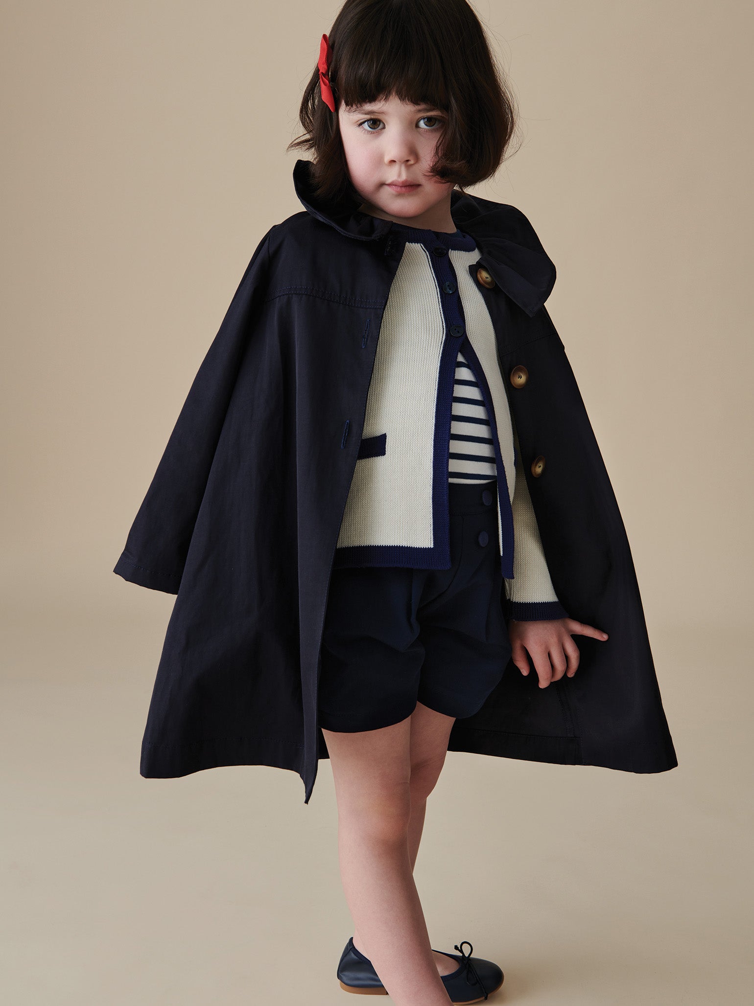 Navy Celestina Girl Coat