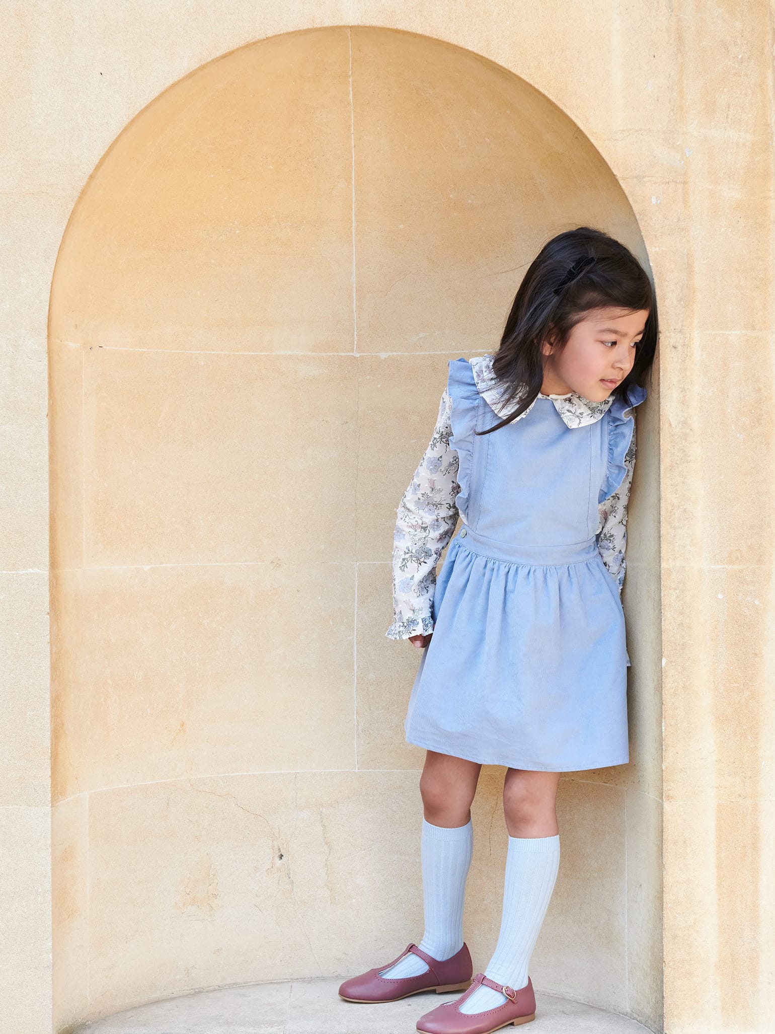 Dusty Blue Cora Girl Skirt