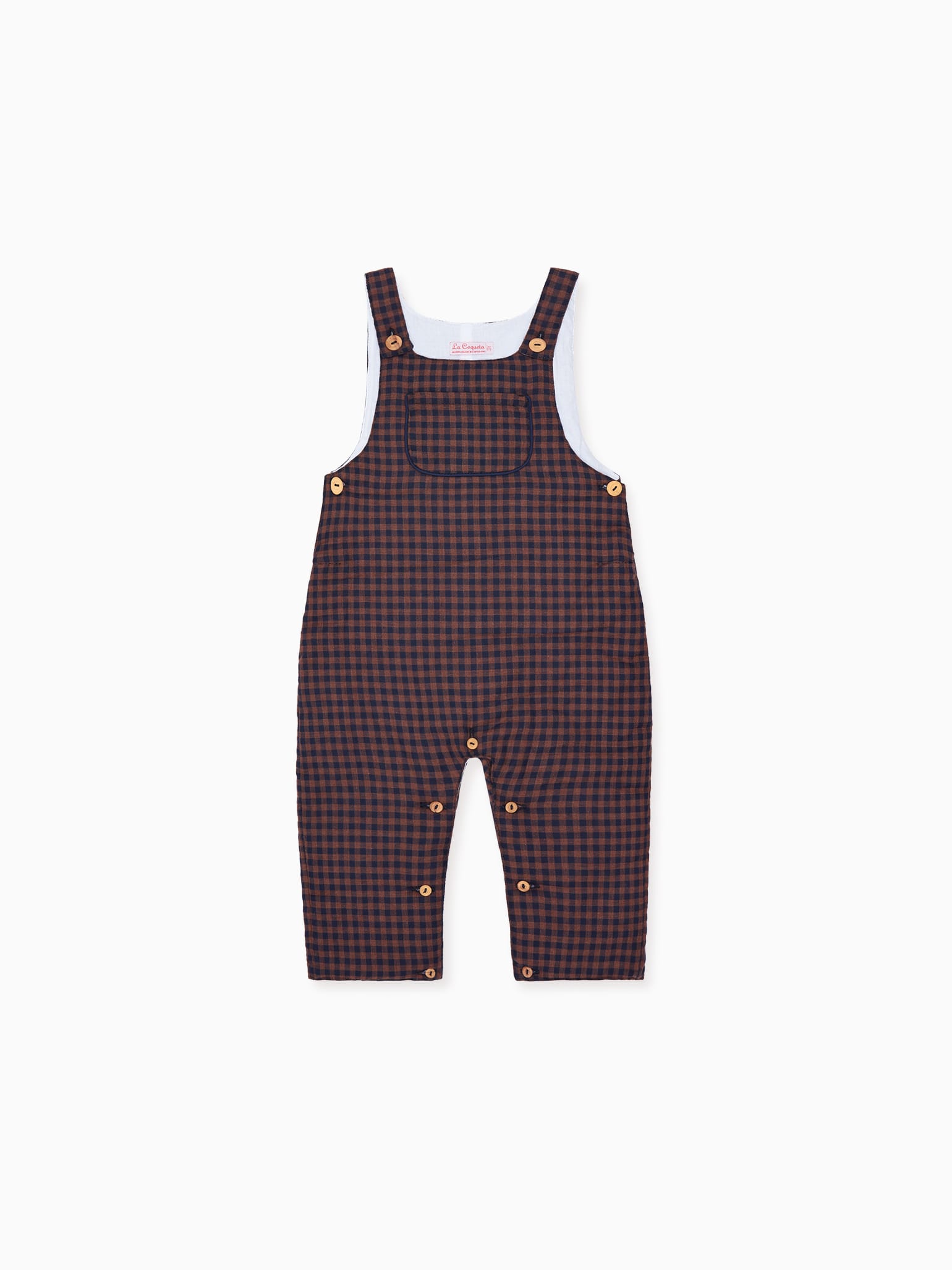 Navy Check Coroza Baby Dungarees