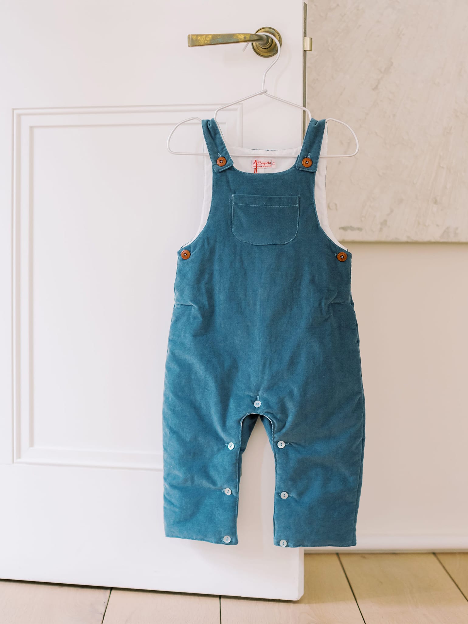 Dusty Blue Coroza Baby Dungarees