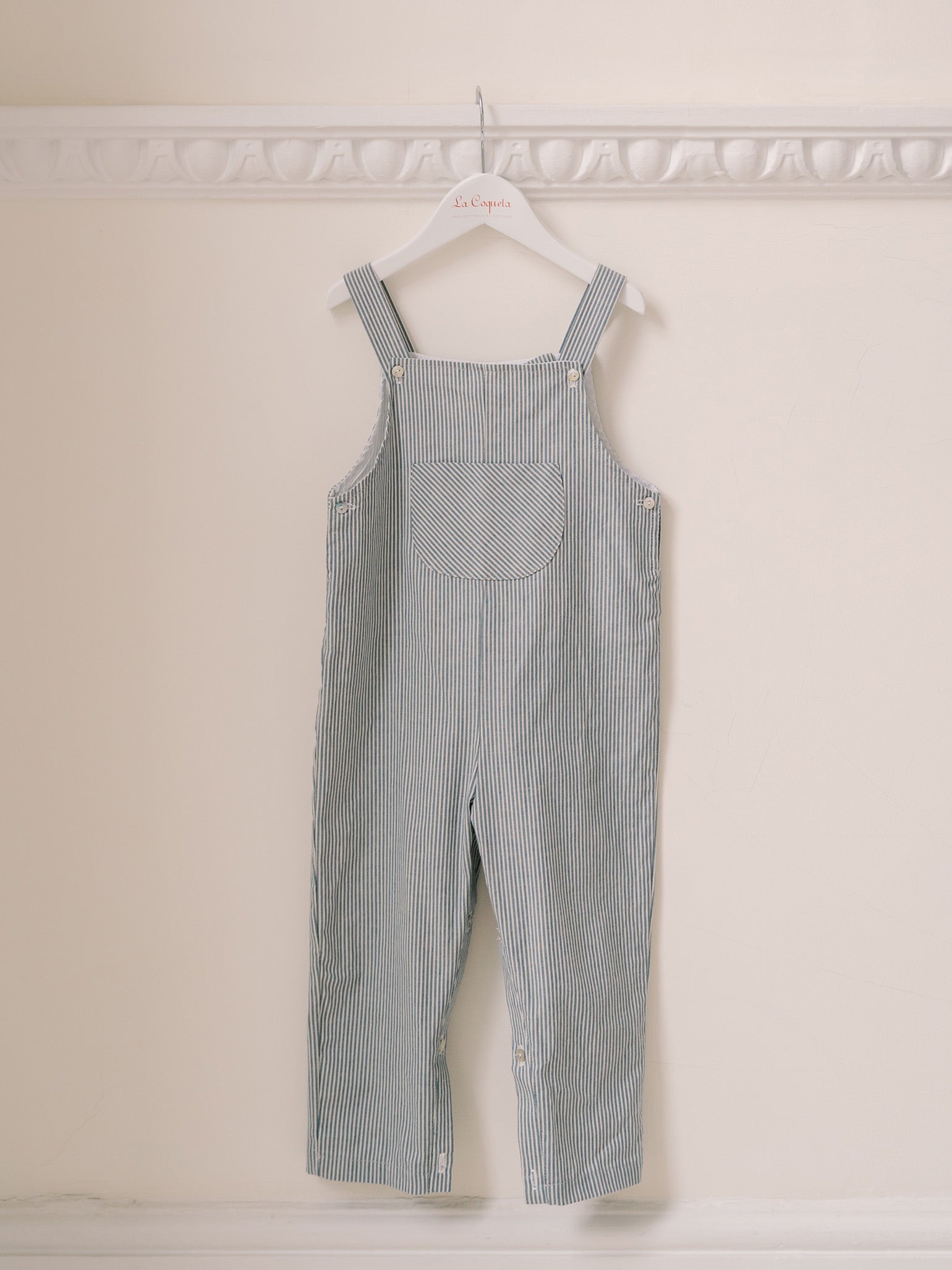 Navy Stripe Coroza Baby Dungarees