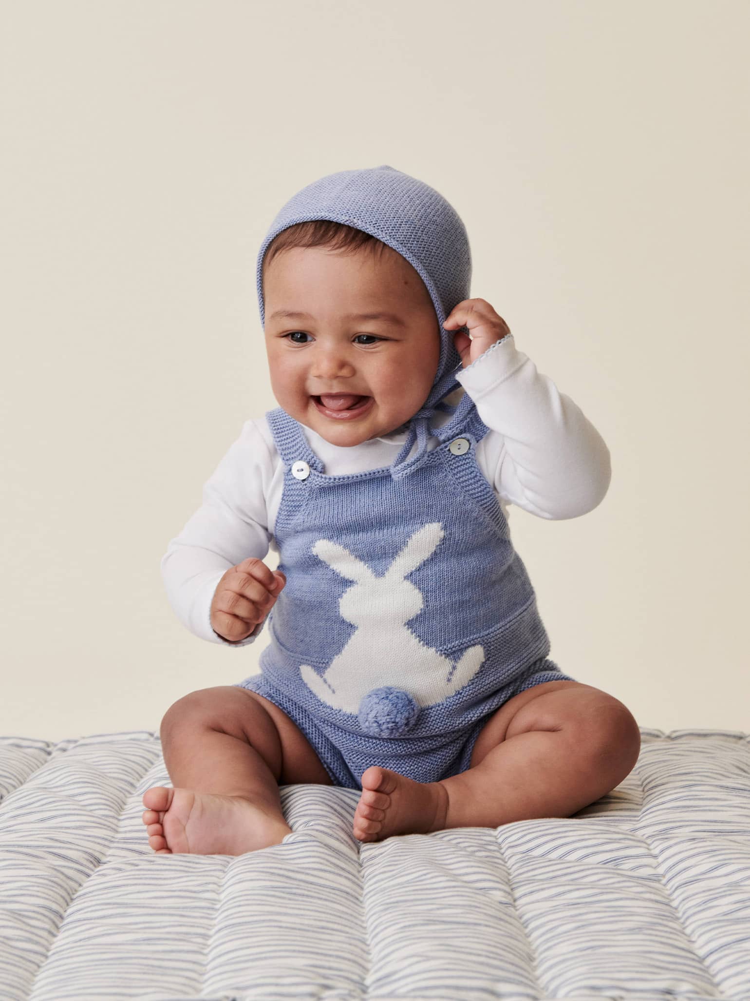 Baby boy hot sale knitted dungarees