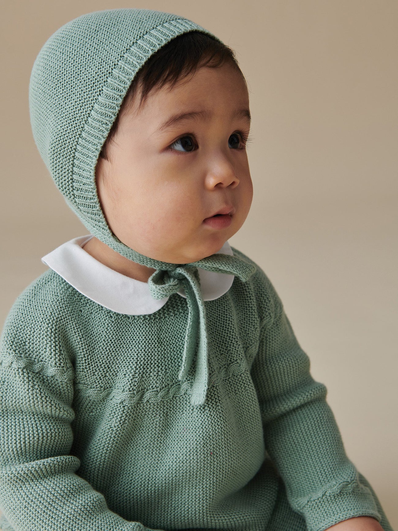 Sage Teo Cotton Baby Knitted Bonnet