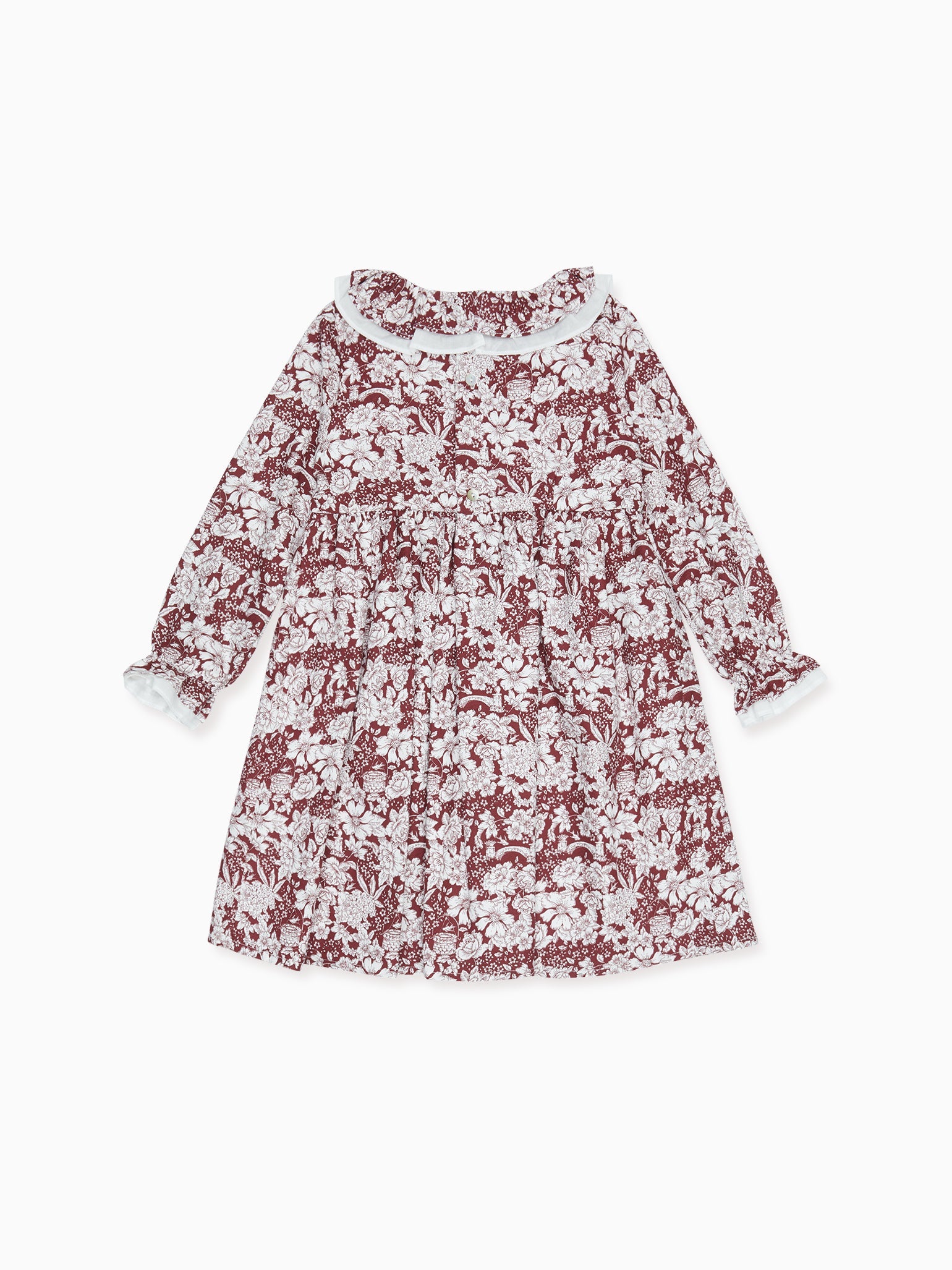 Burgundy Floral Daphne Girl Dress