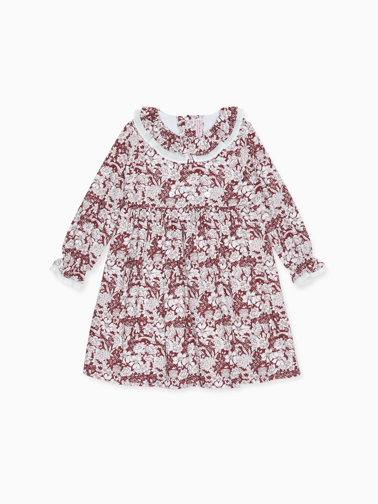 Burgundy Floral Daphne Girl Dress